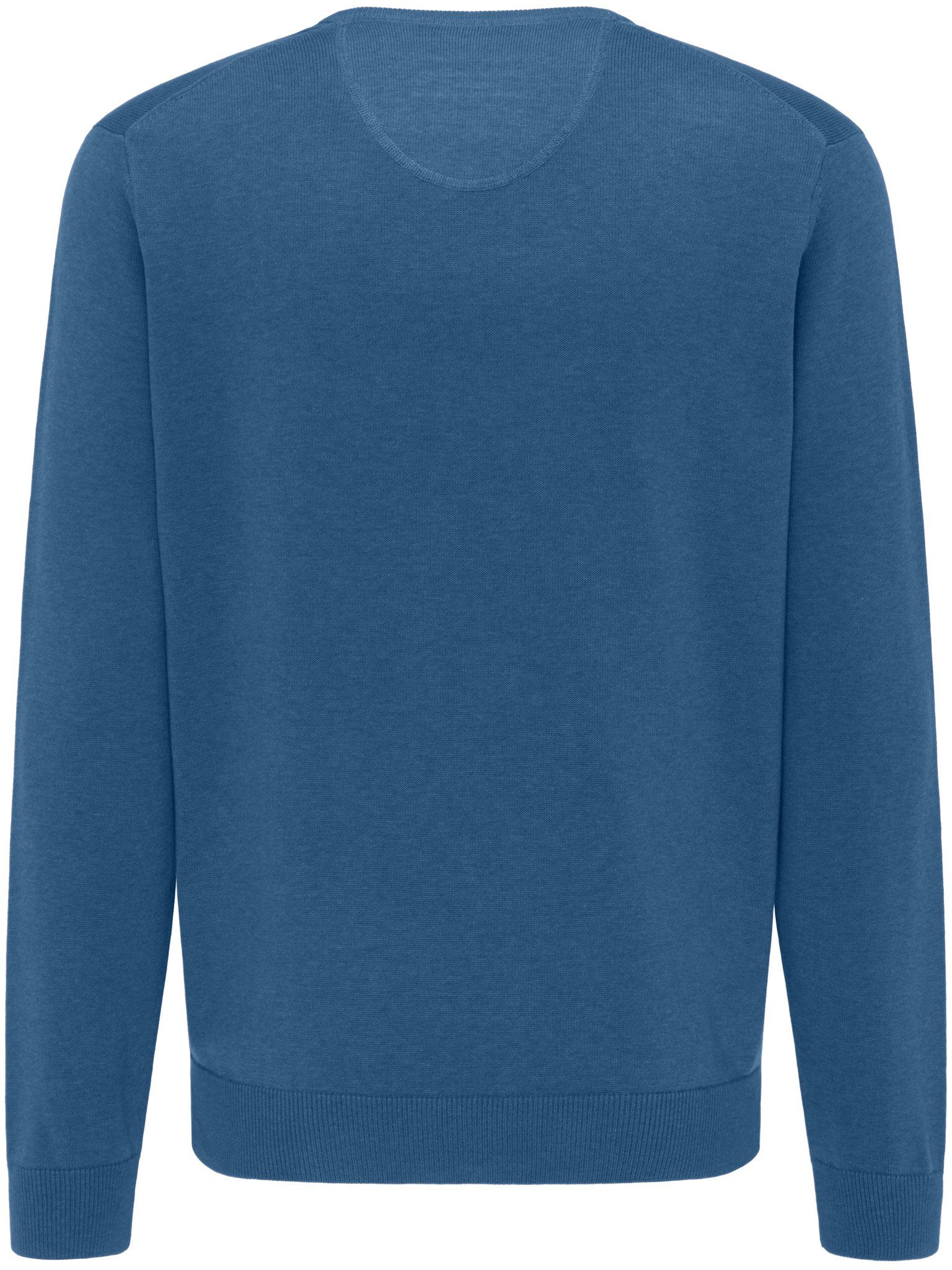 azur mit mit V-Ausschnitt FYNCH-HATTON FYNCH-HATTON (1-tlg) Pullover V-Kragen Strickpullover