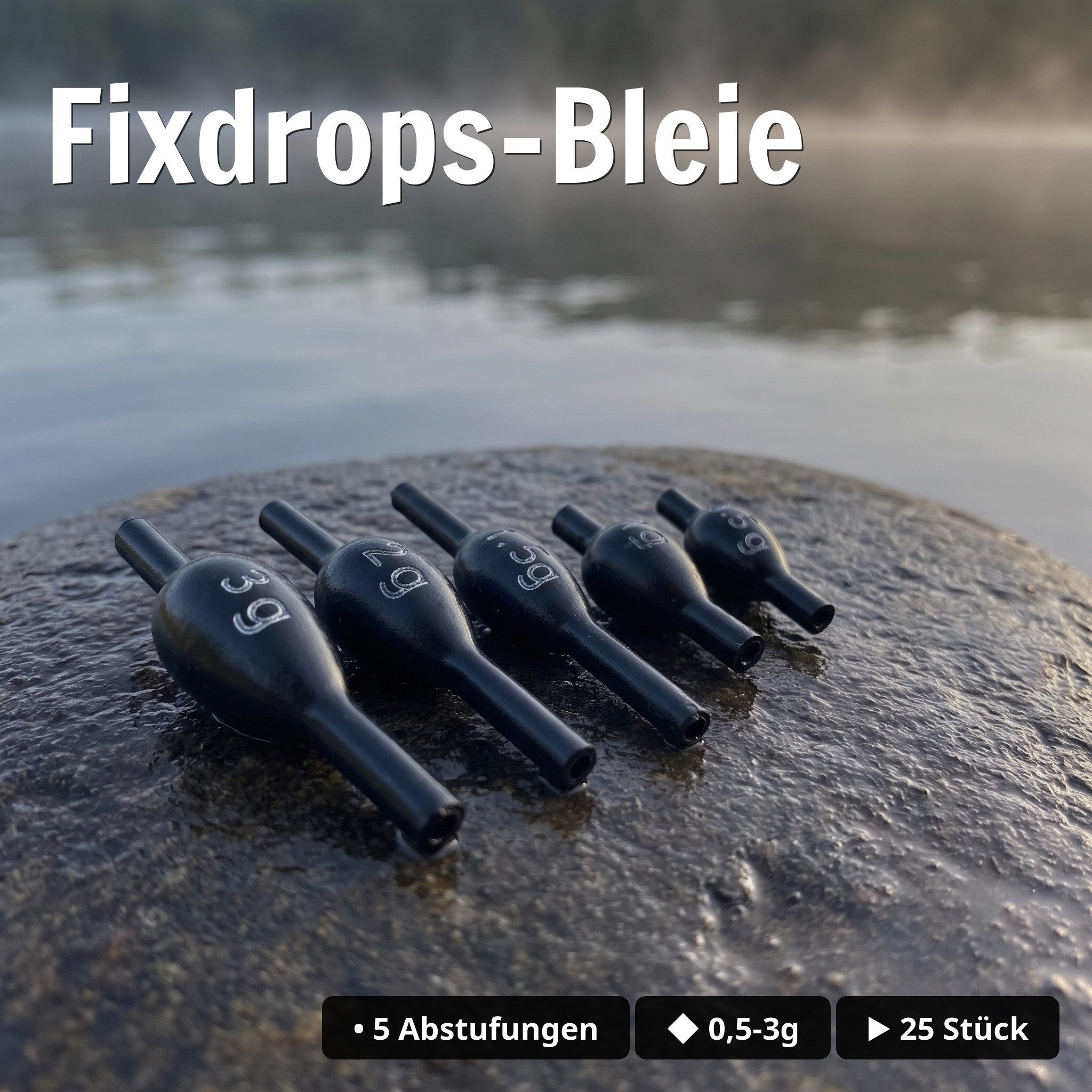 Zite Angelgewicht Fixdrops Starterset Forellenangeln - Komplettset Bleie Haken Köder