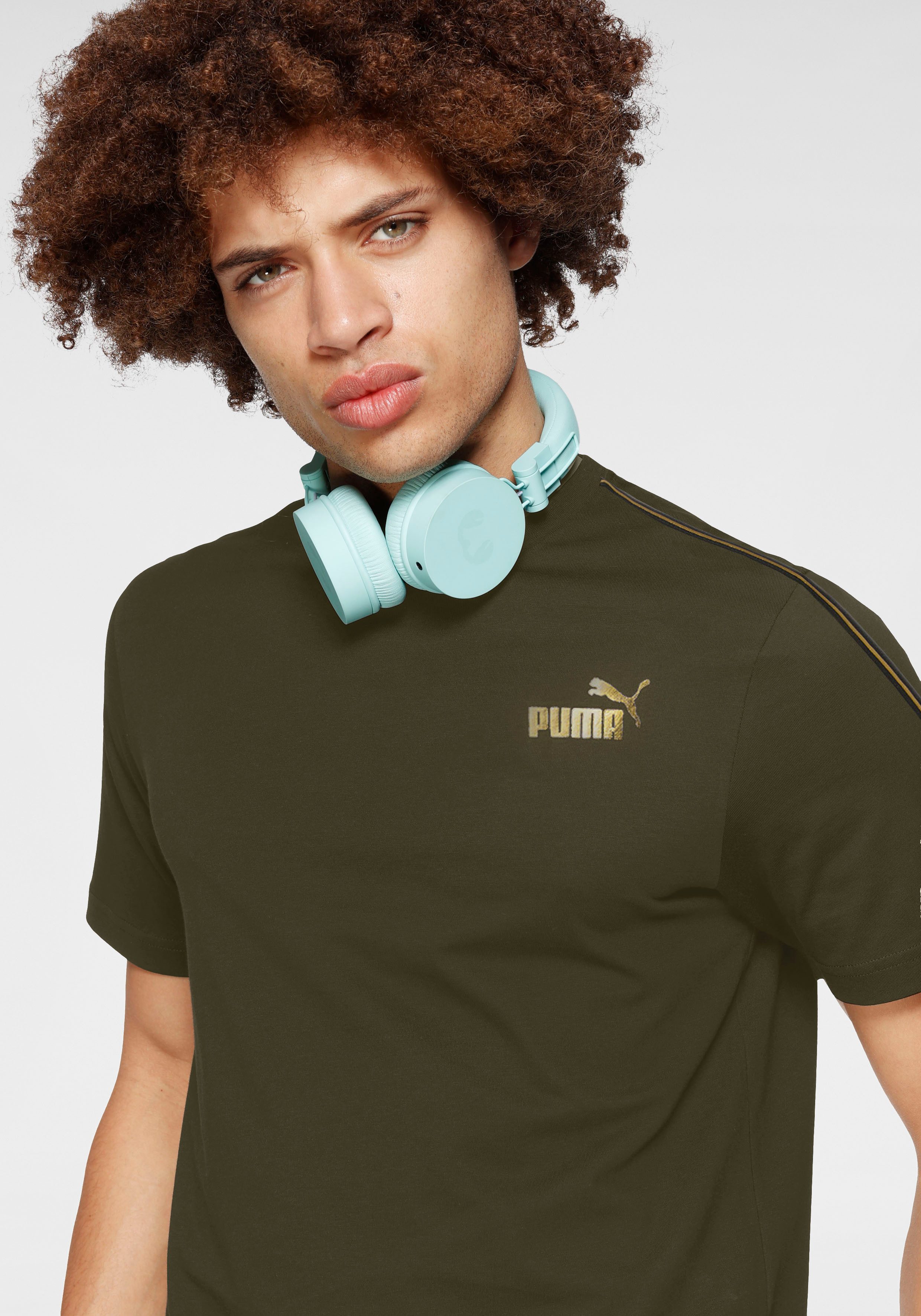 PUMA T-Shirt ESS TAPE MINIMAL GOLD TEE regular fit, sportlicher Stil, Rundhalsausschnitt