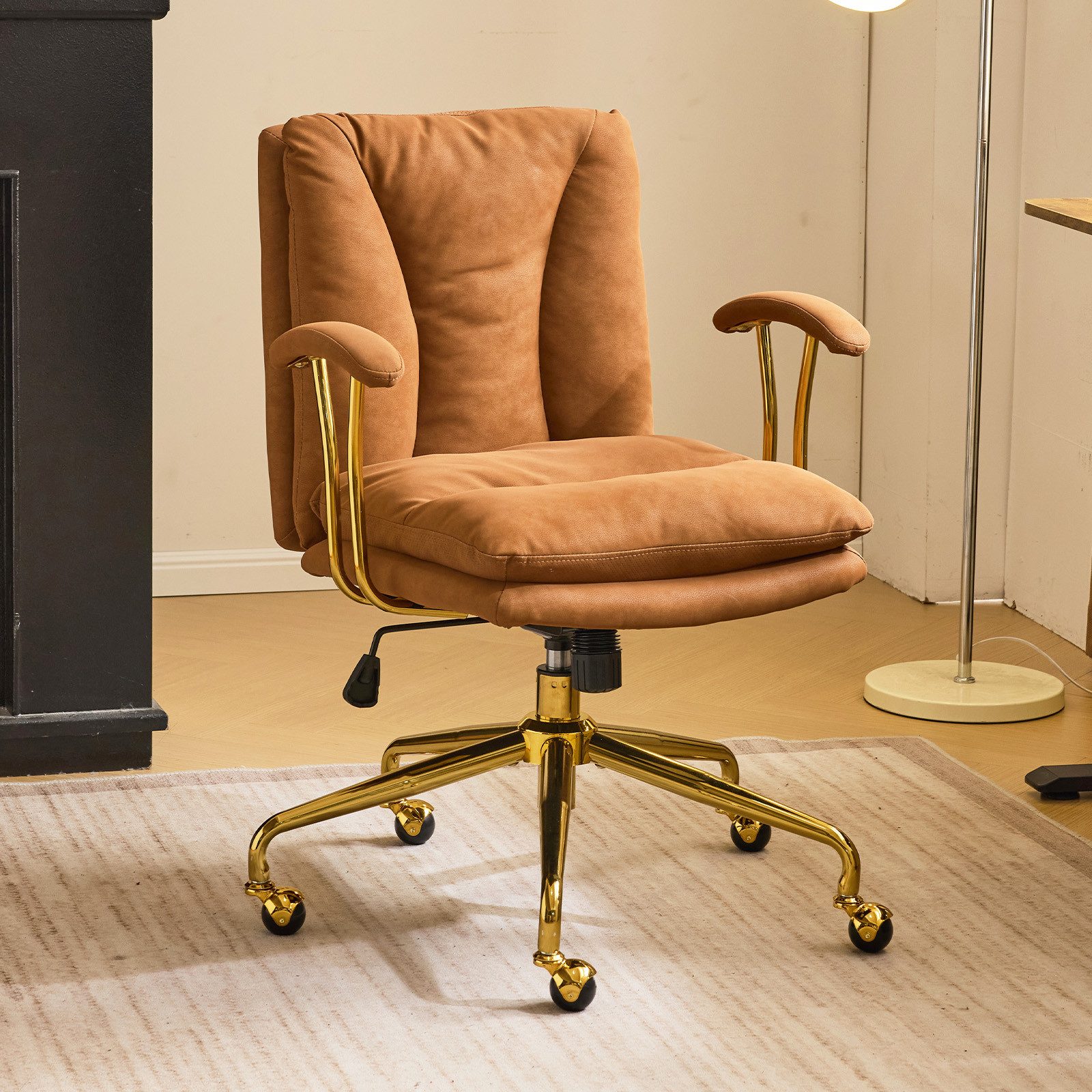 VINGLI Bürostuhl Ergonomisch, Schreibtischstuhl mit Goldenen günstig online kaufen