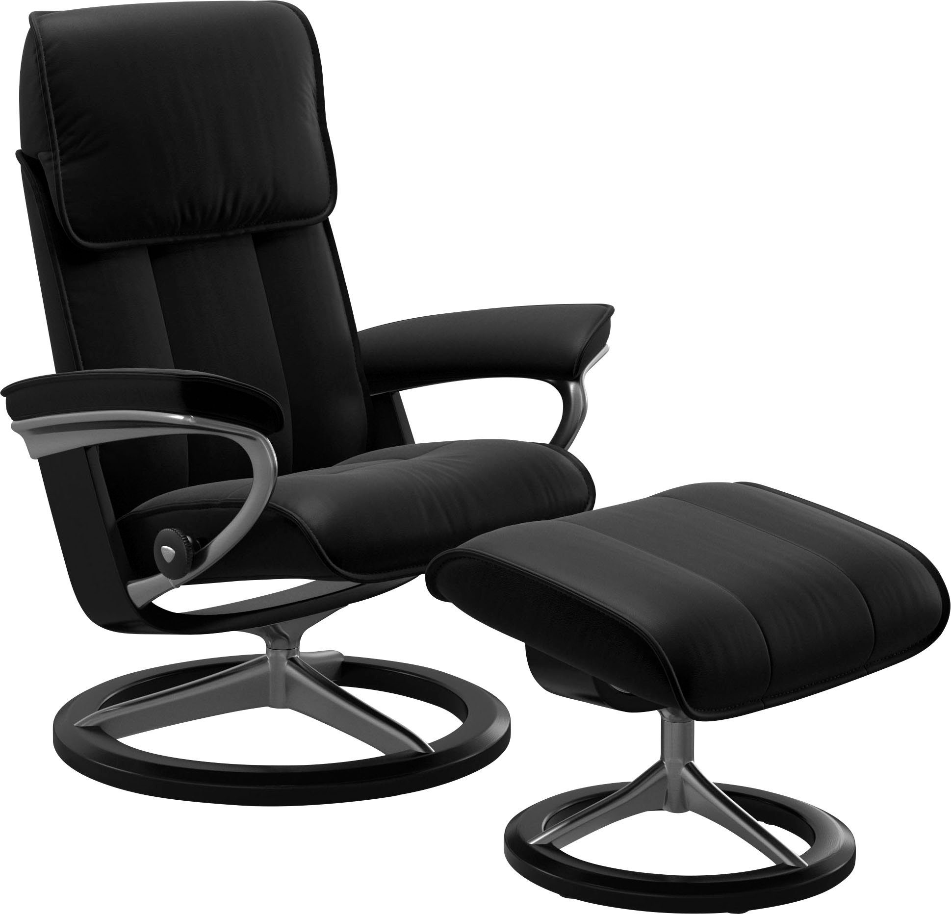 Stressless® Relaxsessel Admiral (Set, Relaxsessel inkl. Hocker), mit Signature Base, Größe M & L, Gestell Schwarz