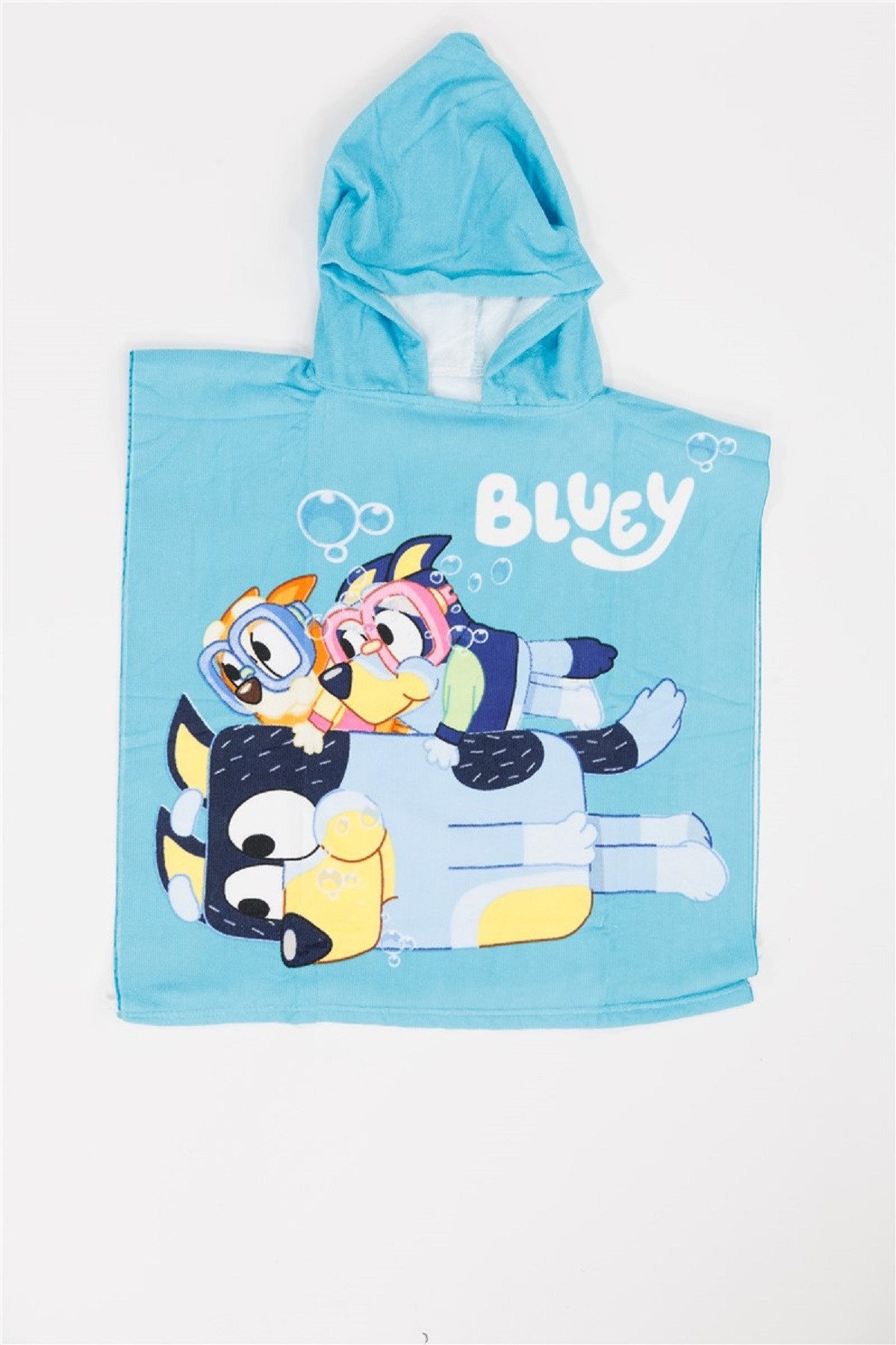 Bluey Poncho Kinder-Poncho – Weiches Badecape aus Polyester, 55x110 cm