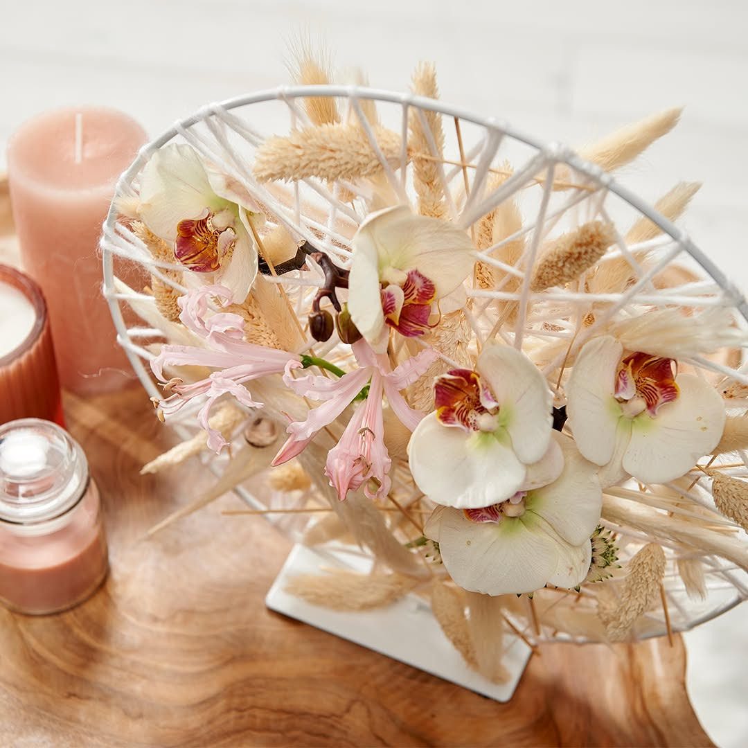 NaDeco Dekoobjekt Metallring in Weiß, stehend, mit Fuß, 25 cm Deko Ring mit Fuß