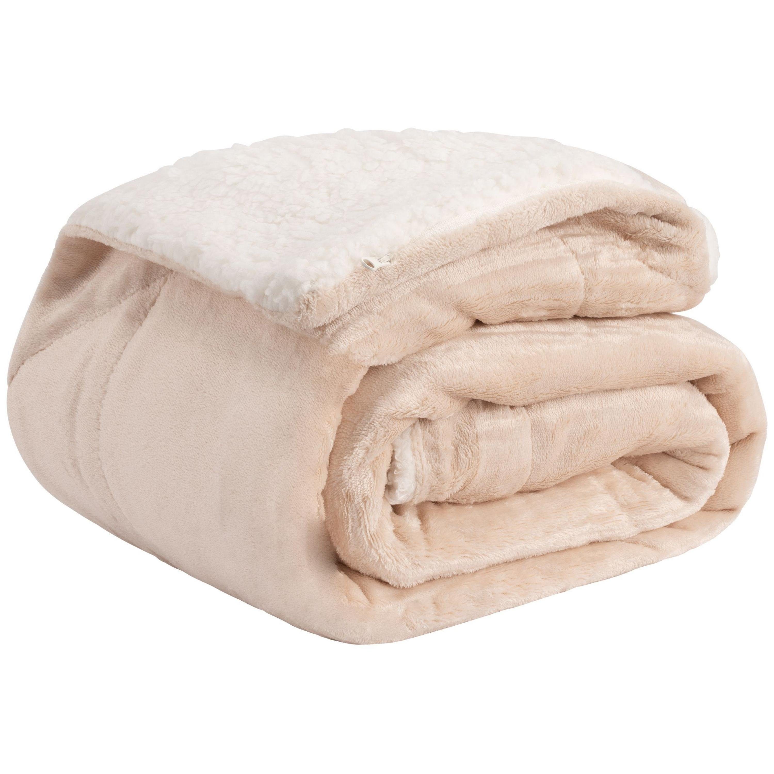 Wohndecke Cloudy Decke Kuscheldecke warm Sherpa Couchdecke mit Ecktasche, B günstig online kaufen