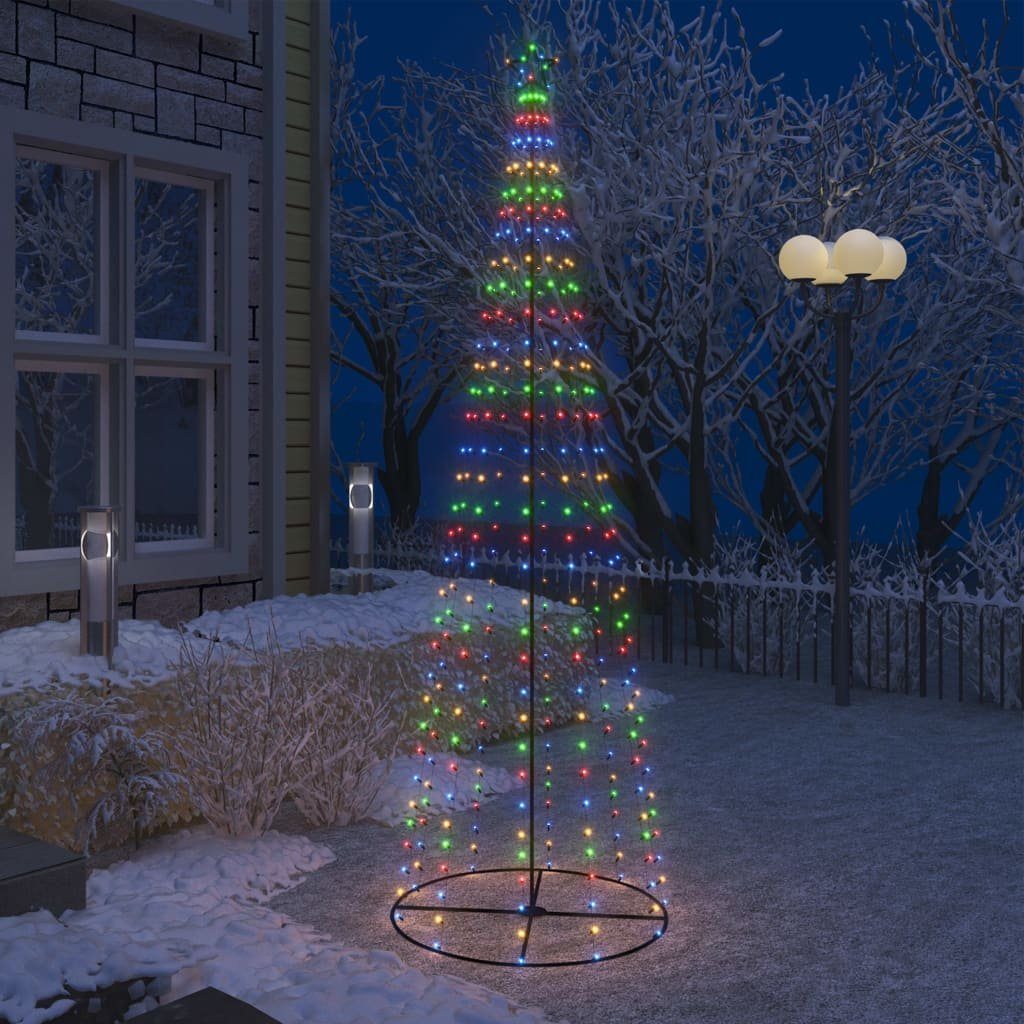 vidaXL LED Baum Weihnachtsbaum in Kegelform 330 LEDs Bunt 100x300 cm Mehrfarbig