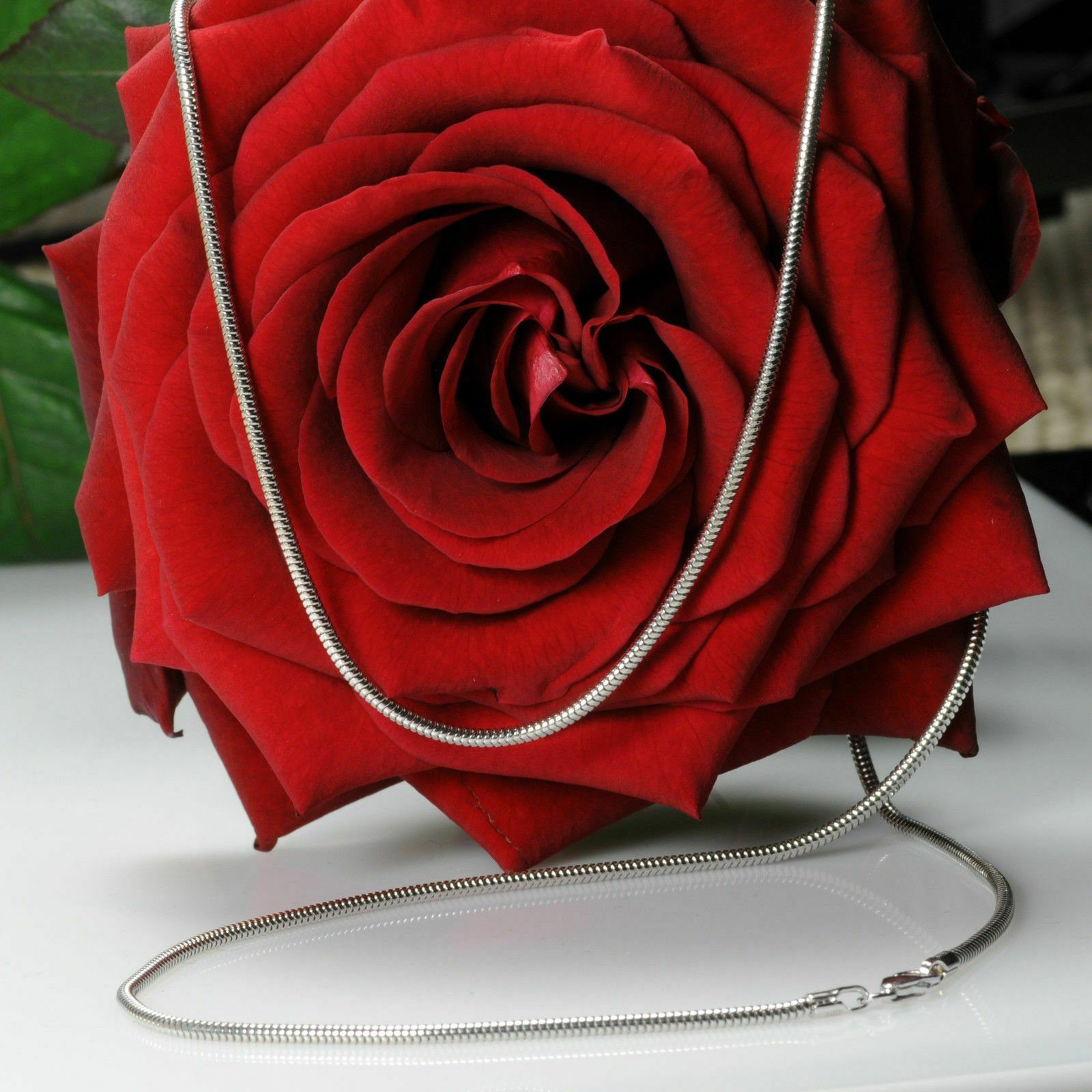 HOPLO Schlangenkette Silberkette Schlangenkette rhodiniert Länge 40cm - Breite 1,9mm - 925, Made in Germany