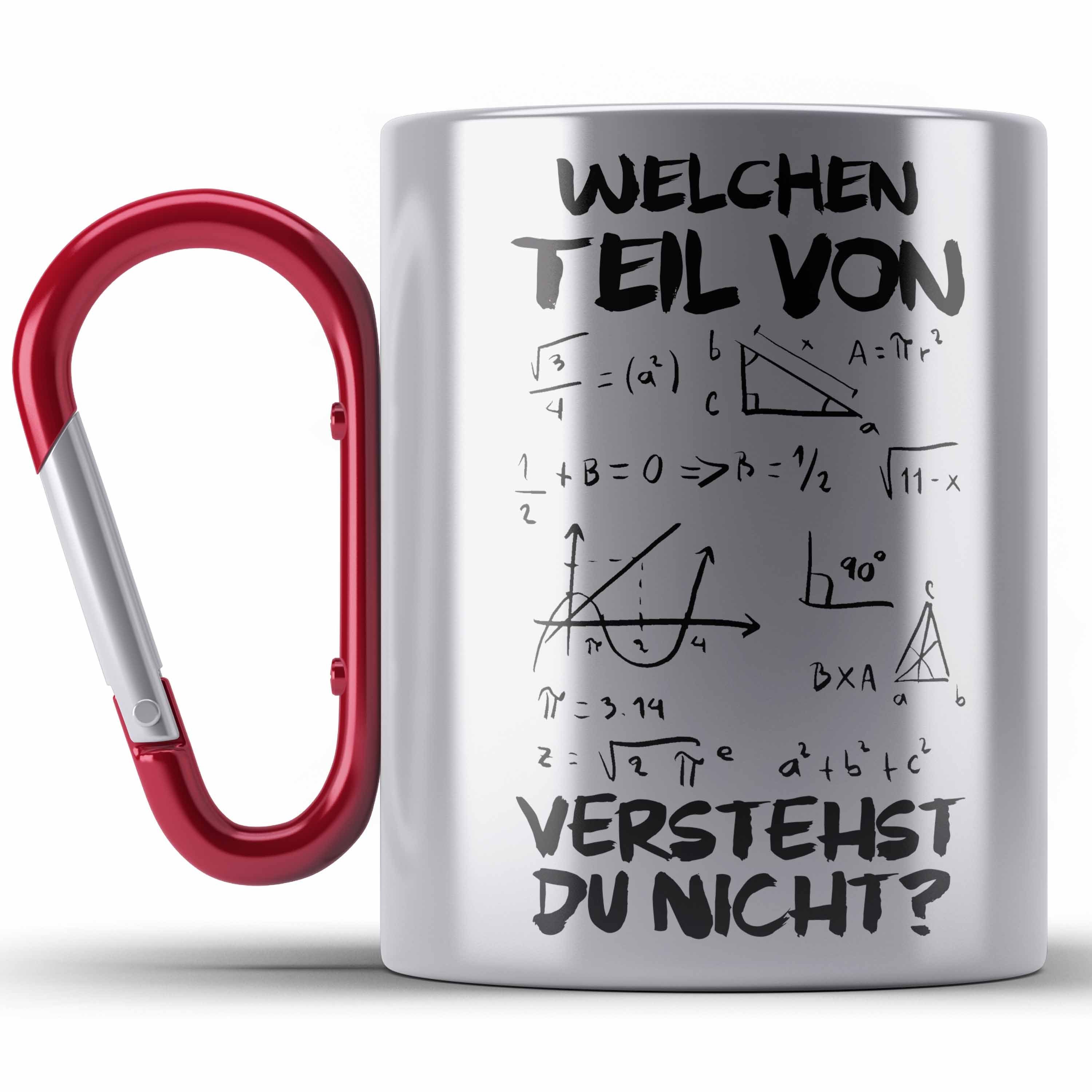 Trendation Thermotasse Mathelehrer Edelstahl Tasse Mathematiker Physik Edelstahl Tassen mit S Rot