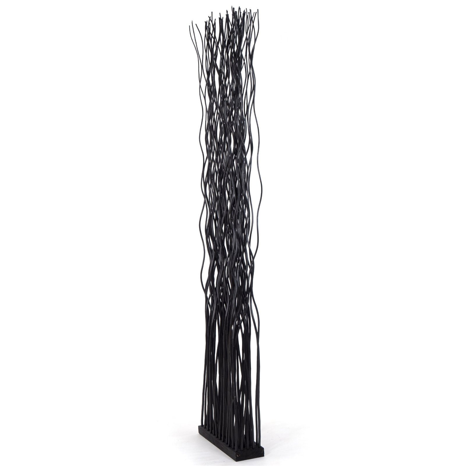 "WAVE", schwarz Paravent RAUMTEILER Weidenholz, (HxB), 170x40cm Trennwand Paravent, DESIGN DELIGHTS