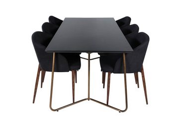 ebuy24 Essgruppe PippiCO Essgruppe Esstisch schwarz und 6 Arch Essz, (7-tlg)