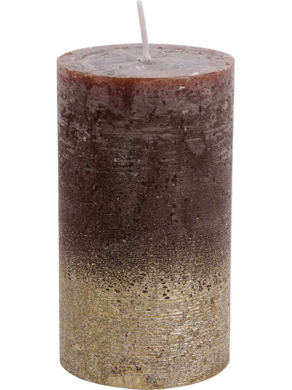 House of Rustic Stumpenkerze House of Rustic Kerze mocca mit gold Streifen günstig online kaufen