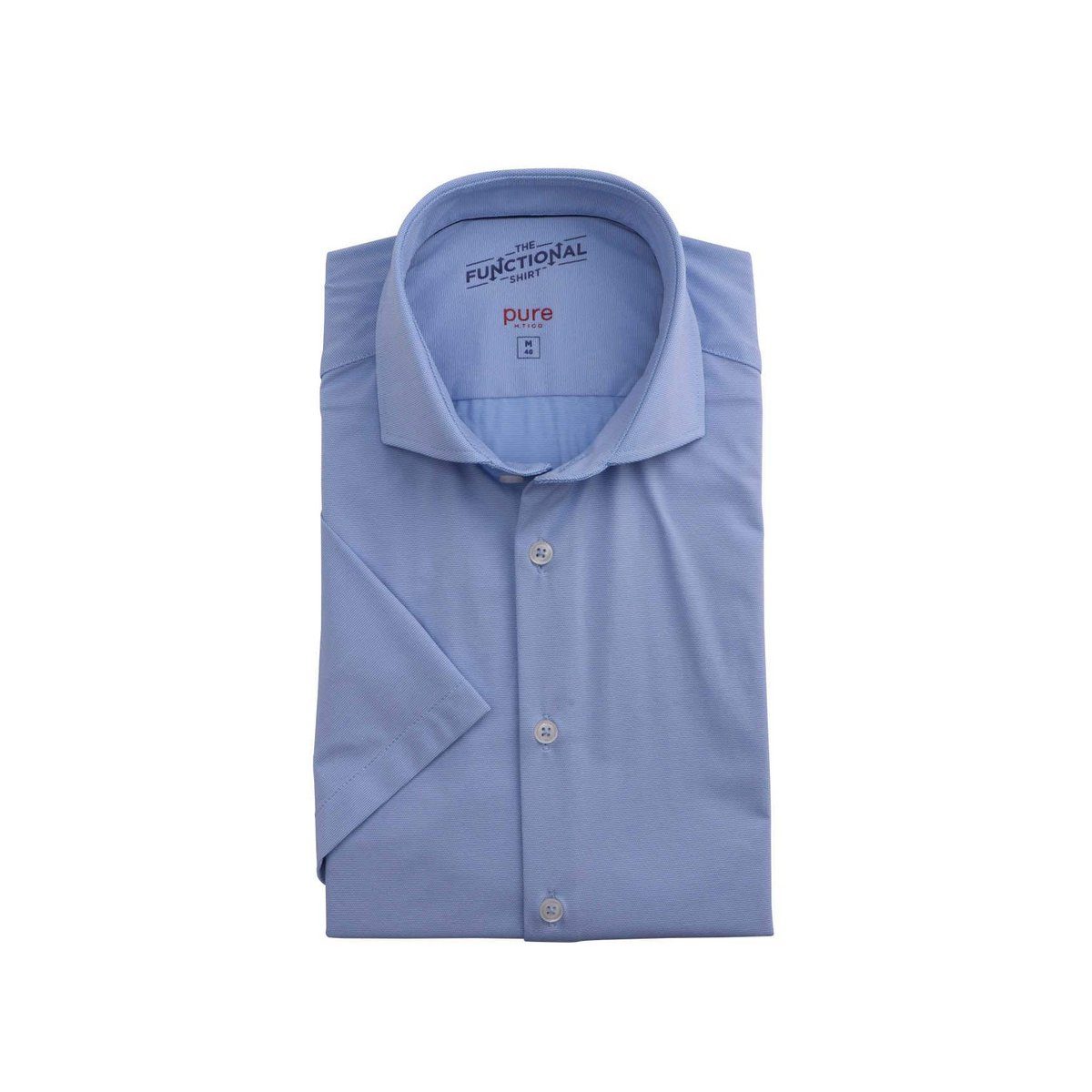 Hatico Kurzarmhemd blau regular fit (1-tlg., keine Angabe)
