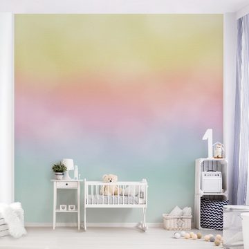 Bilderdepot24 Kindertapete Regenbogen Wasserfarben Illustration Kinder bunt moderne Wanddeko XXL, Glatt, Matt, (Inklusive Gratis-Kleister oder selbstklebend), Mädchenzimmer Jungenzimmer Babyzimmer Bildtapete Fototapete Wandtapete