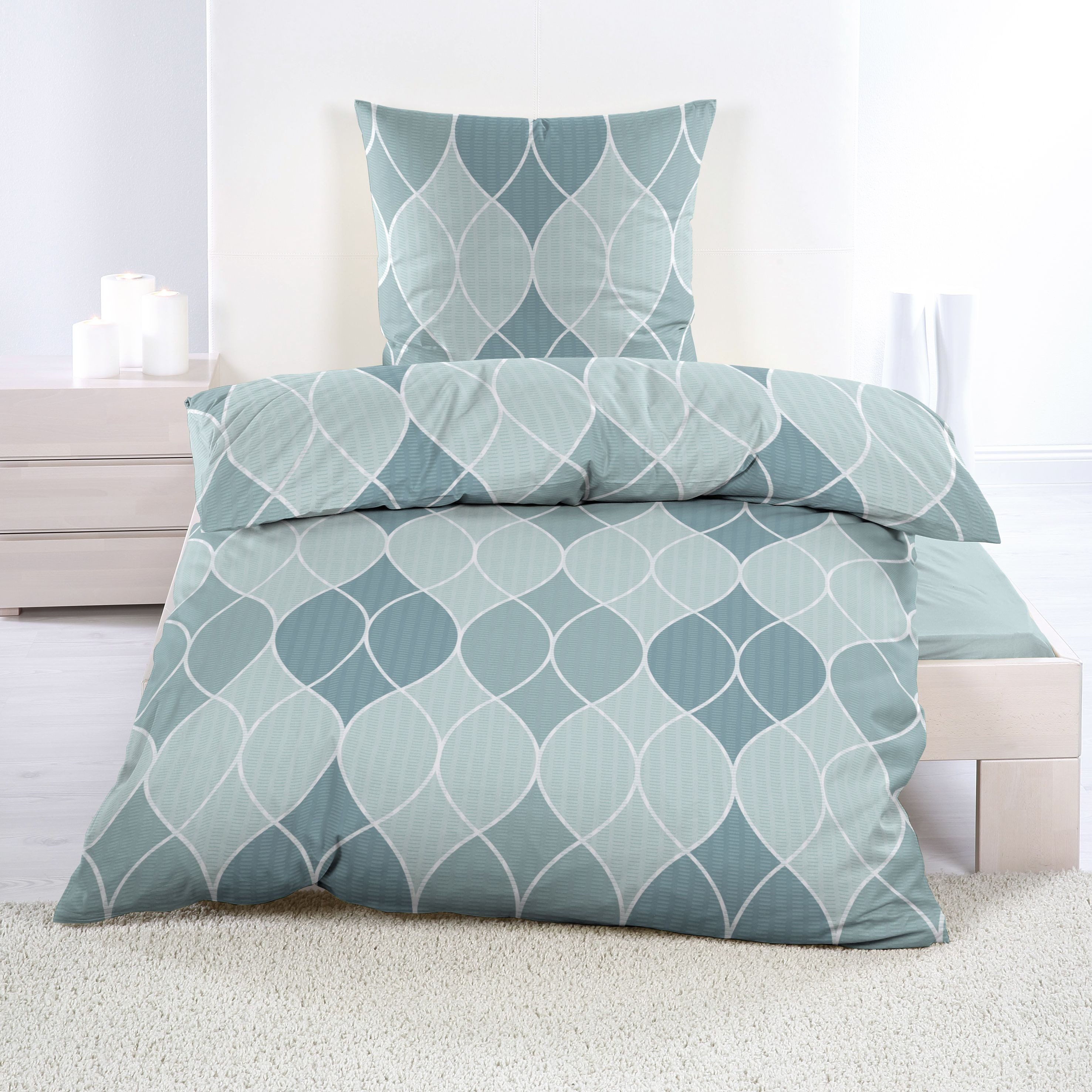 Casa Colori Bettwäsche Casa Calori, Seersucker, 2 teilig, Rautenmuster, mit günstig online kaufen