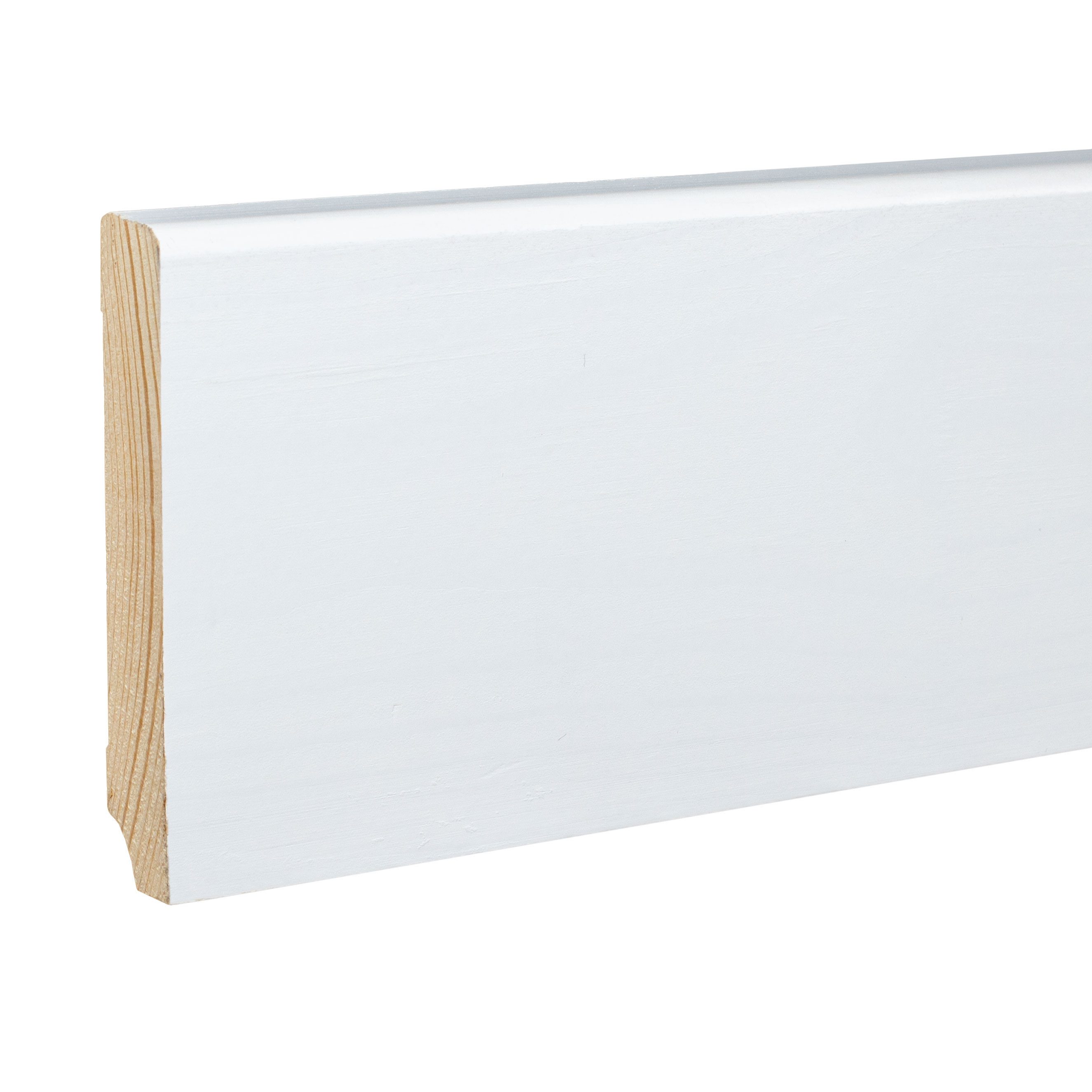 PROVISTON Sockelleiste 19 x 100 x 2500 mm Fußleiste Massivholz Weiß by PROVISTON, Spar-Set, 5-St.