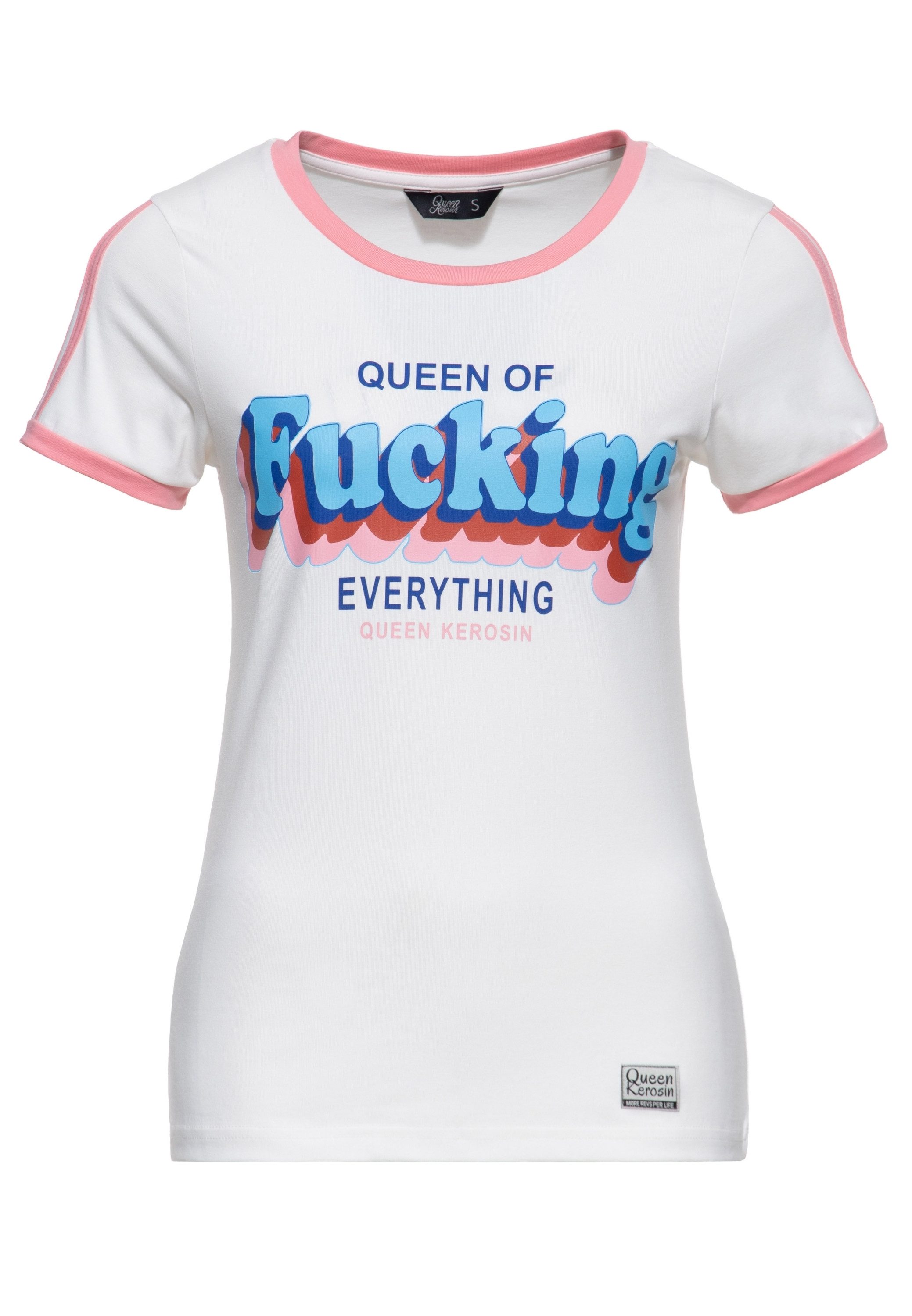 QueenKerosin Print-Shirt Queen Of Fucking Everything (1-tlg) im Retro-Design