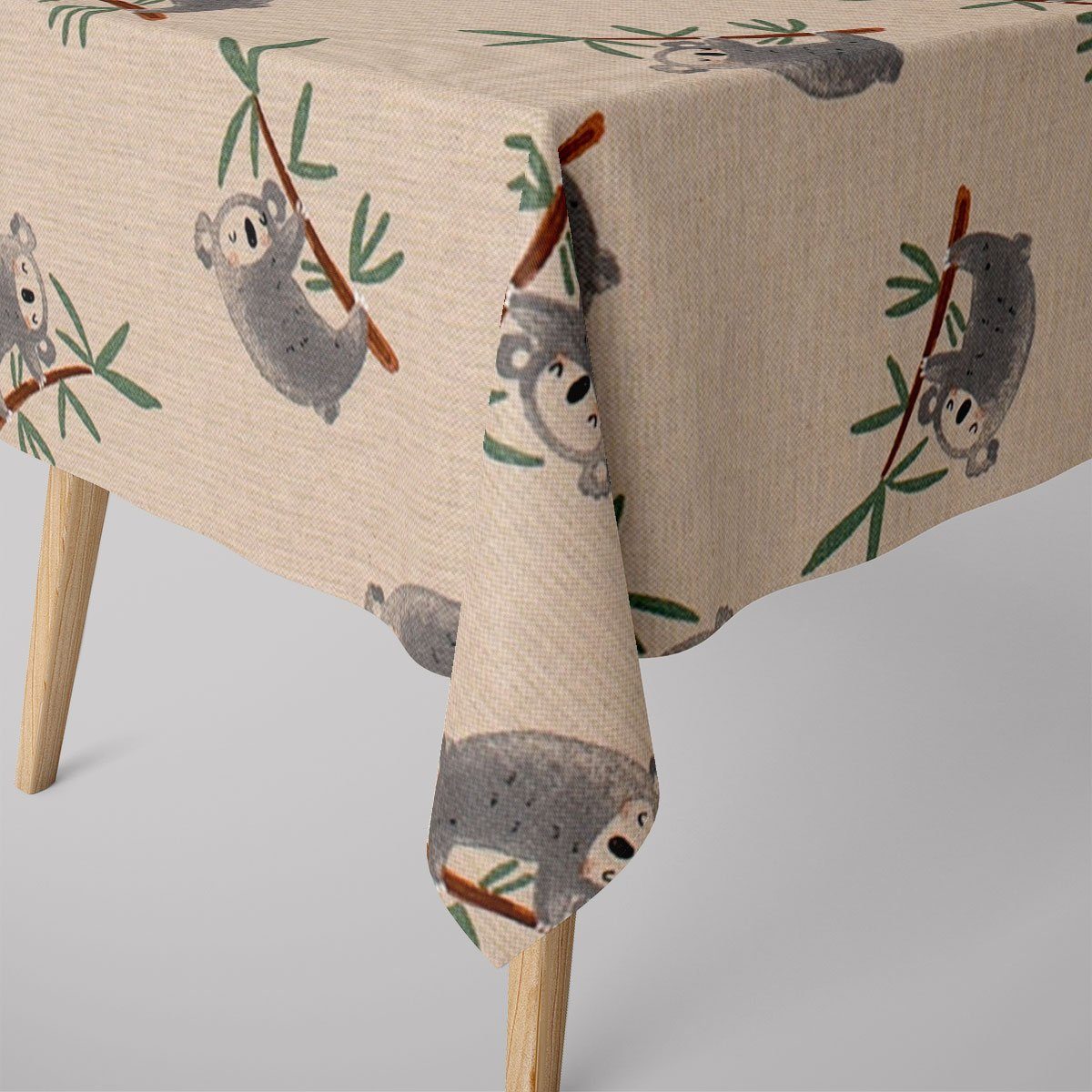 SCHÖNER LEBEN. Tischdecke SCHÖNER LEBEN. Tischdecke Koala Sleeping Koalabären Zweige natur grau, handmade | Tischdecken