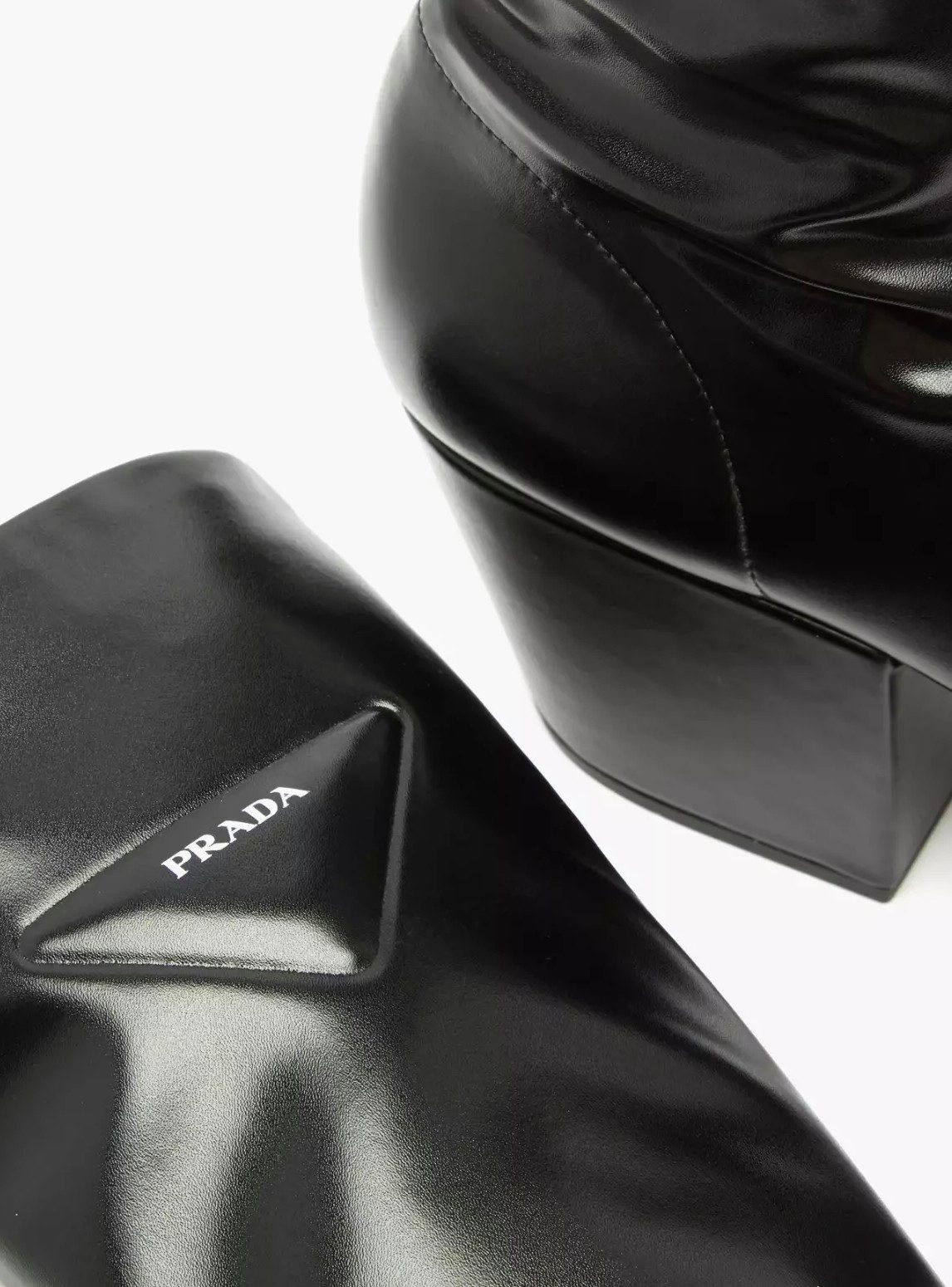 PRADA Over-the-knee Platform Boots Overkneestiefel Debütiert Runway, auffälligen Absatz, Plateausohle gesetzt