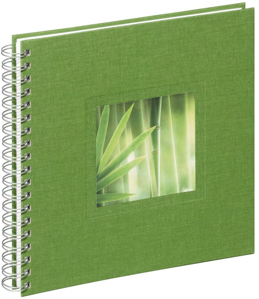 Fotoalbum Spiralalbum 24x25cm Nature Bamboo grün 50 Seiten.