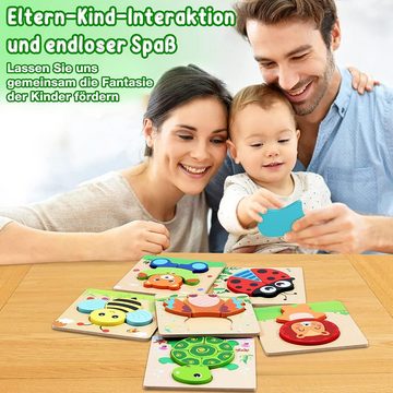 Fivejoy 3D-Puzzle spielzeug puzzle, 6pcs kinder holzpuzzle, 6 Puzzleteile, Verbesserung der Lernfähigkeit Ihres Kindes