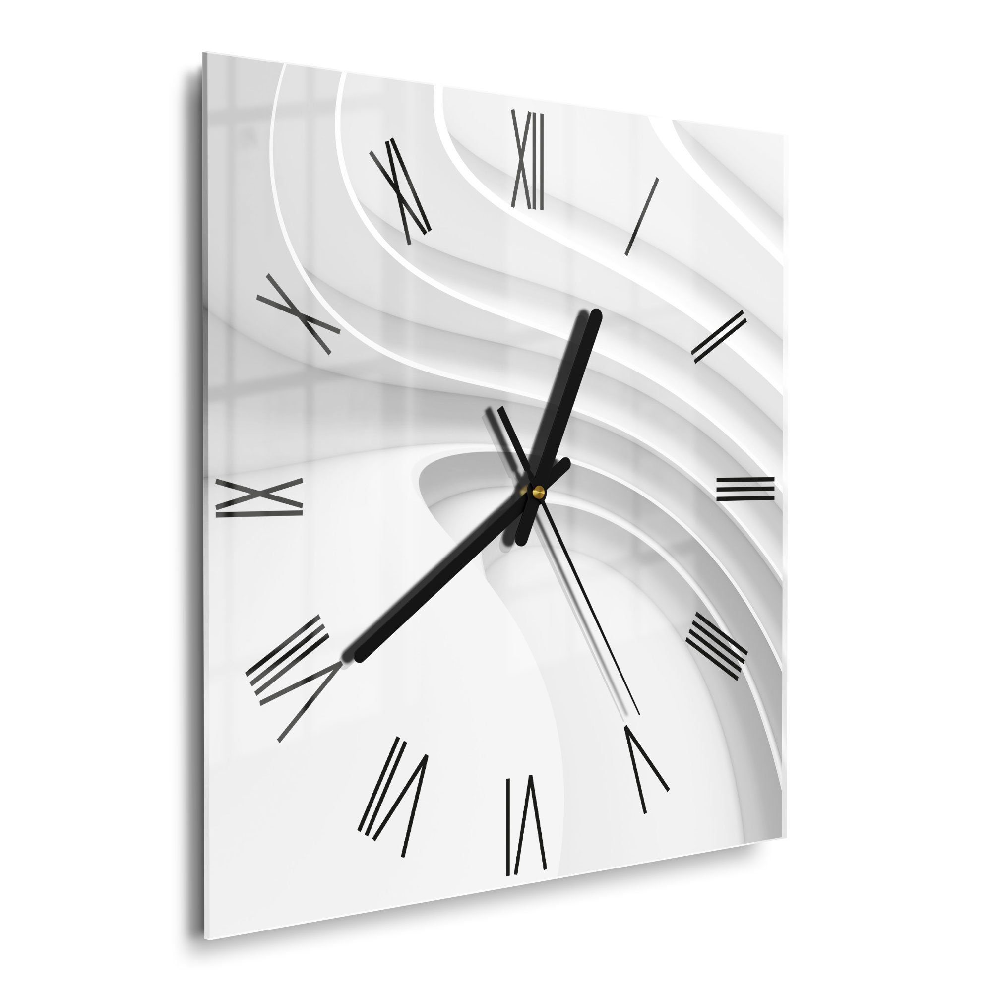 DEQORI Wanduhr 'Fließende Lamellenlinien' (Glas Glasuhr günstig online kaufen