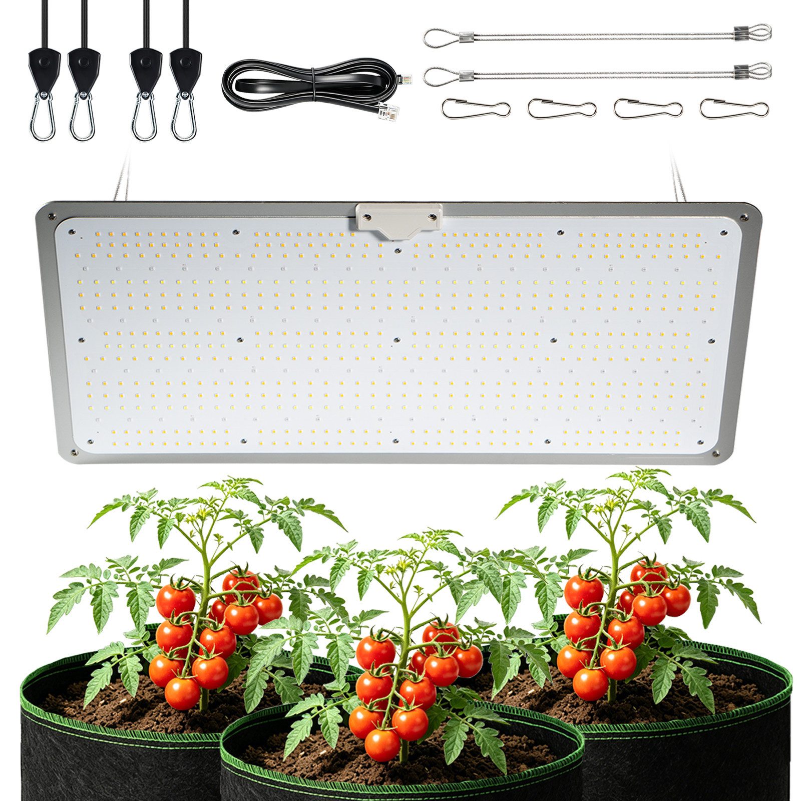 CannoBox Pflanzenlampe Pflanzenlampe LED Vollspektrum Panel 640 Stück Leuchtdioden 200W, 200W, LED fest integriert