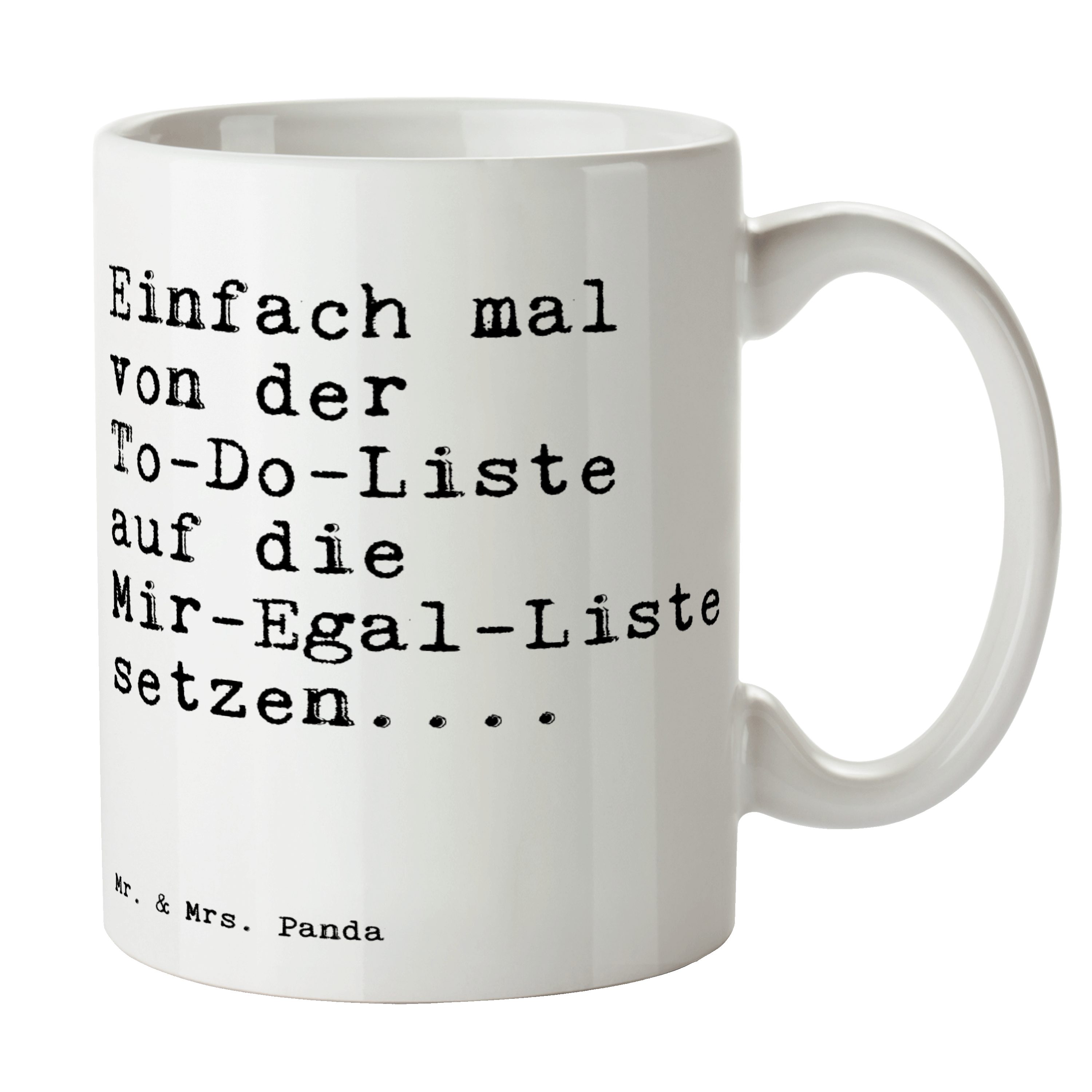 Mr. & von Einfach Keramik Tasse der... Weisheiten, Geschenk, Weiß Mrs. mal - Neustart, Panda - Spruc