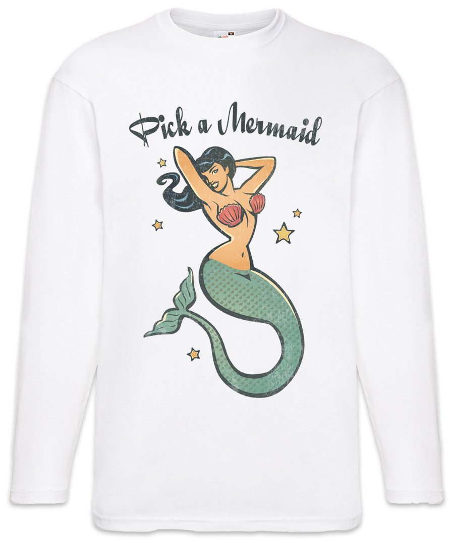 Langarmshirt Pick A Mermaid Langarm T-Shirt Shirt Meerjungfrau Poseidon Neptun Sea