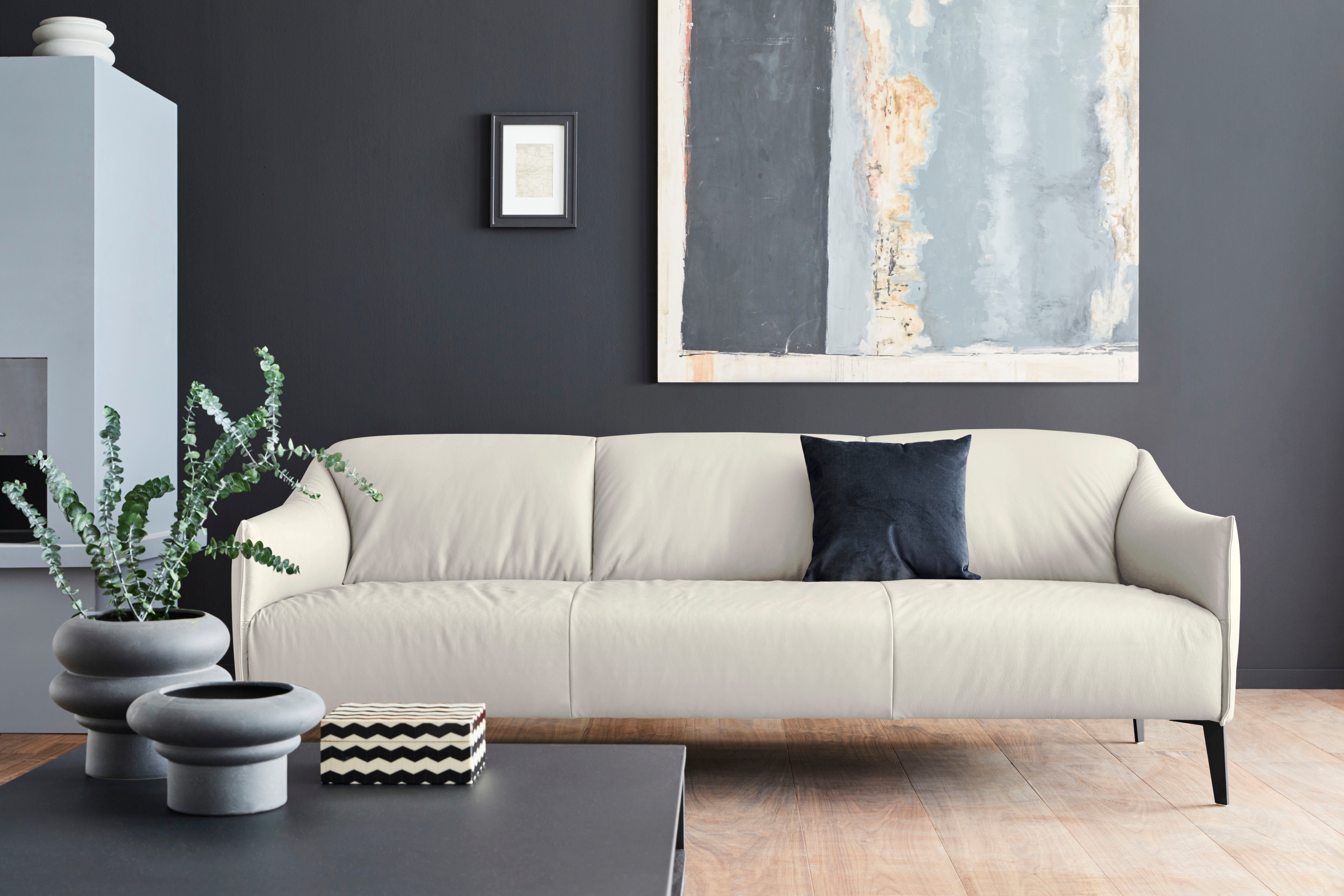 W.SCHILLIG 3-Sitzer sally, mit Metall-Winkelfüßen in Schwarz pulverbeschichtet, Breite 224 cm