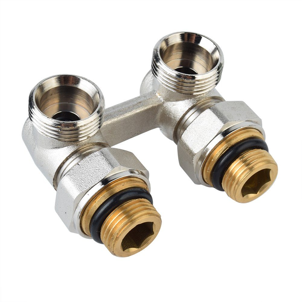 euroharry Heizkörper Zweirohr Hahnblock für Ventil-Heizkörper Anschluß Heizung