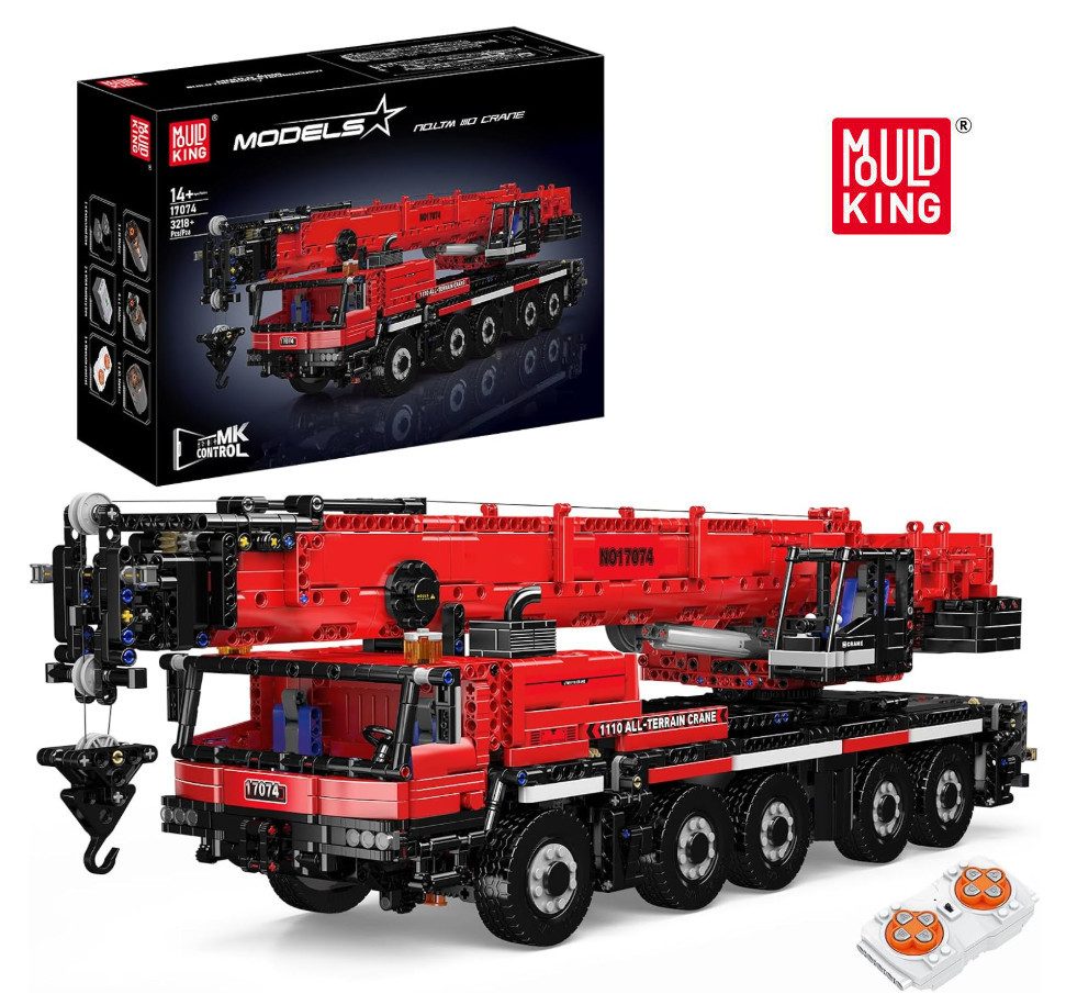 Mould King 17074 Crane Red Konstruktions-Spielset, (3218 St)