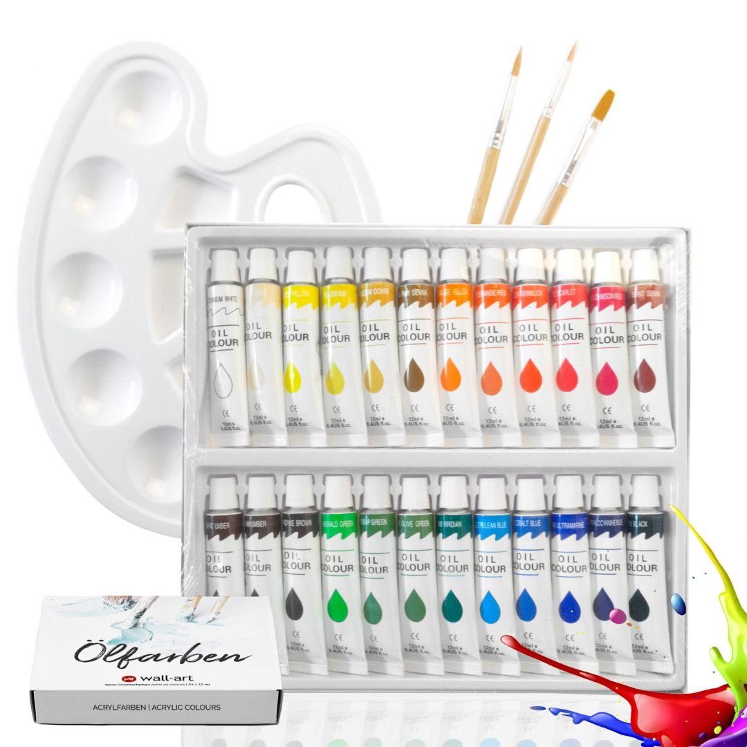K&L Wall Art Malpalette Ölfarbe Malerei Set 24 Tuben Malfarbe Öl Malset Kin günstig online kaufen