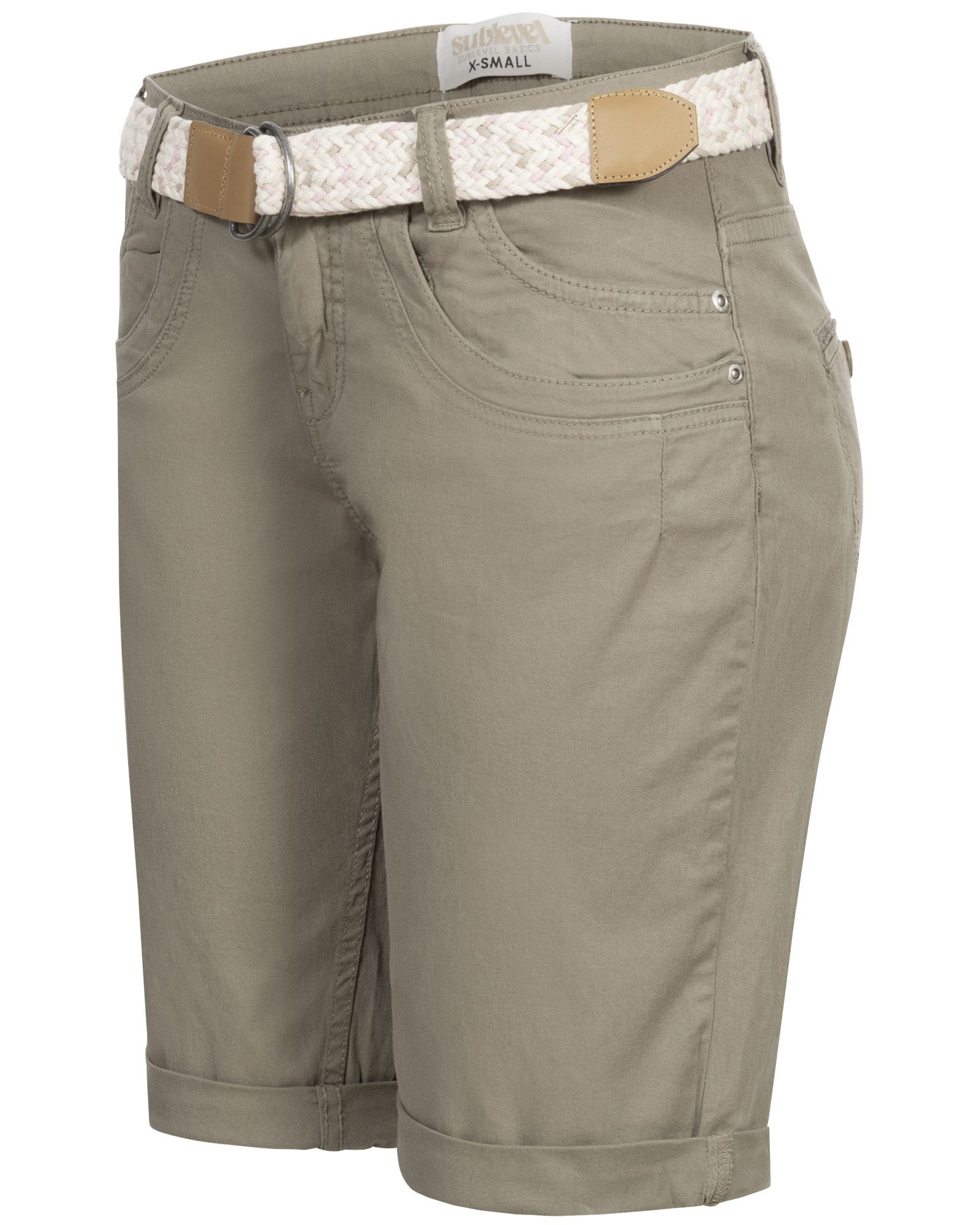 SUBLEVEL Bermudas Damen Short Bermuda kurze Hose Sommer Chino Short Stoff H günstig online kaufen