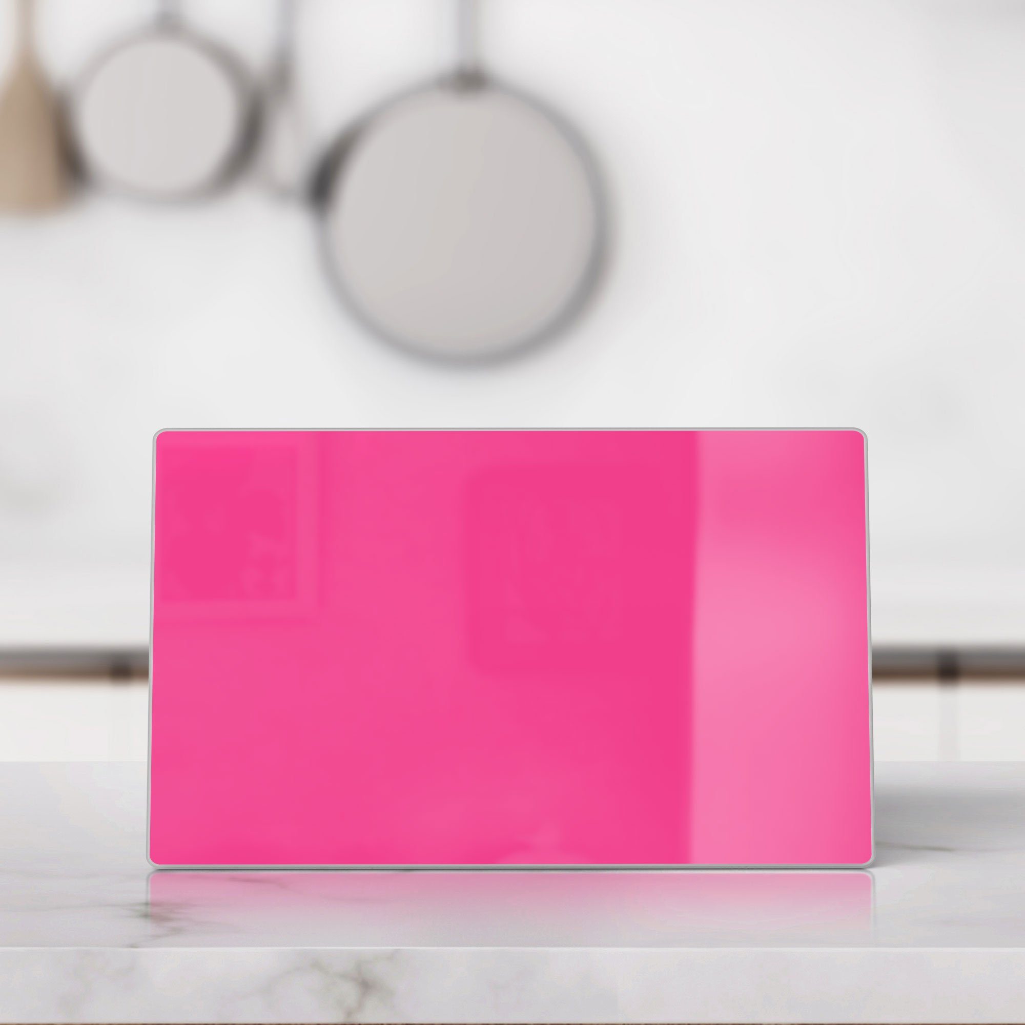 DEQORI Schneidebrett 'Unifarben - Rosa', Glas, Platte Frühstücksbrett Schneideplatte