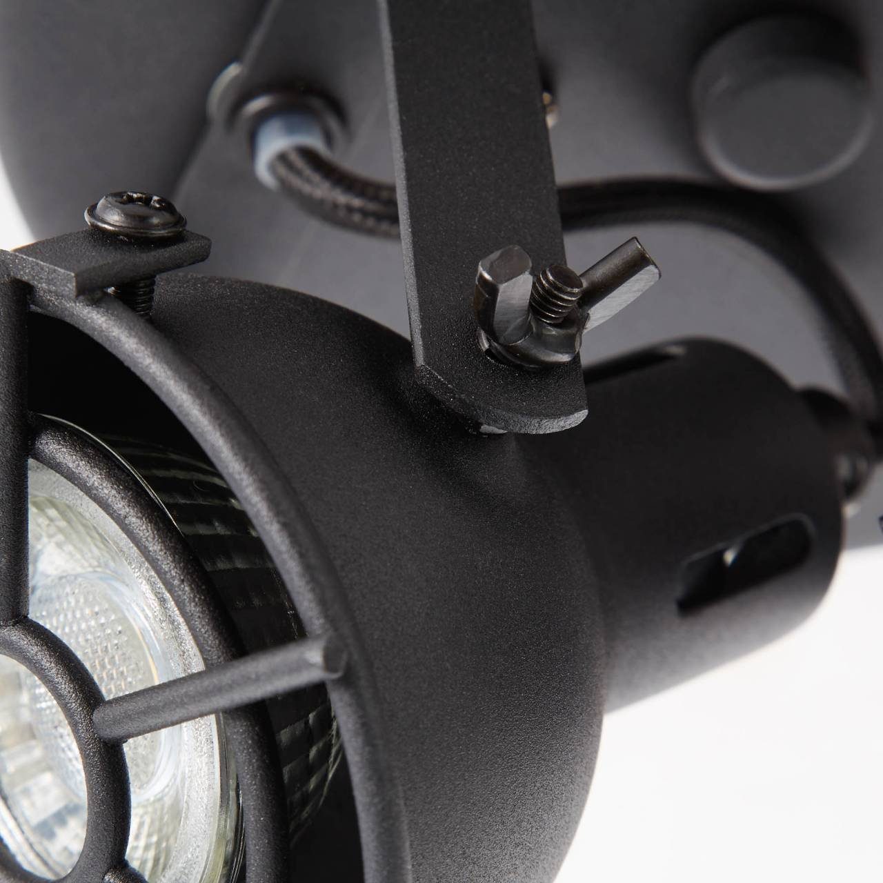 korund GU10 Lampe Spotrondell LED Deckenleuchte schwarz Brilliant LED-PAR51, Jesper, 3000K, 2flg Jesper 2x