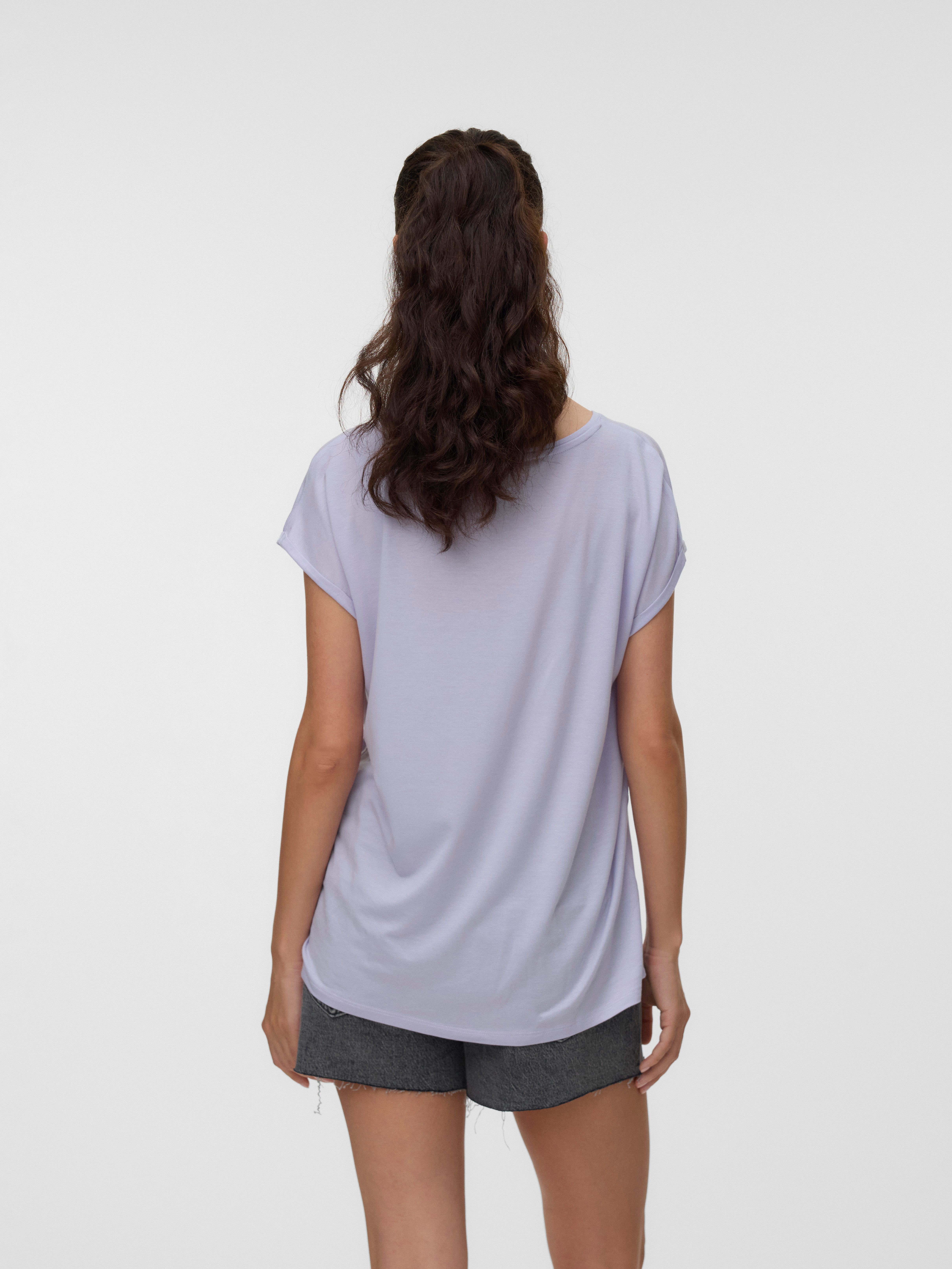 Vero Moda T-Shirt VMAVA PLAIN SS TOP JRS NOOS Materialmix, regular fit – Bild 3 von 5