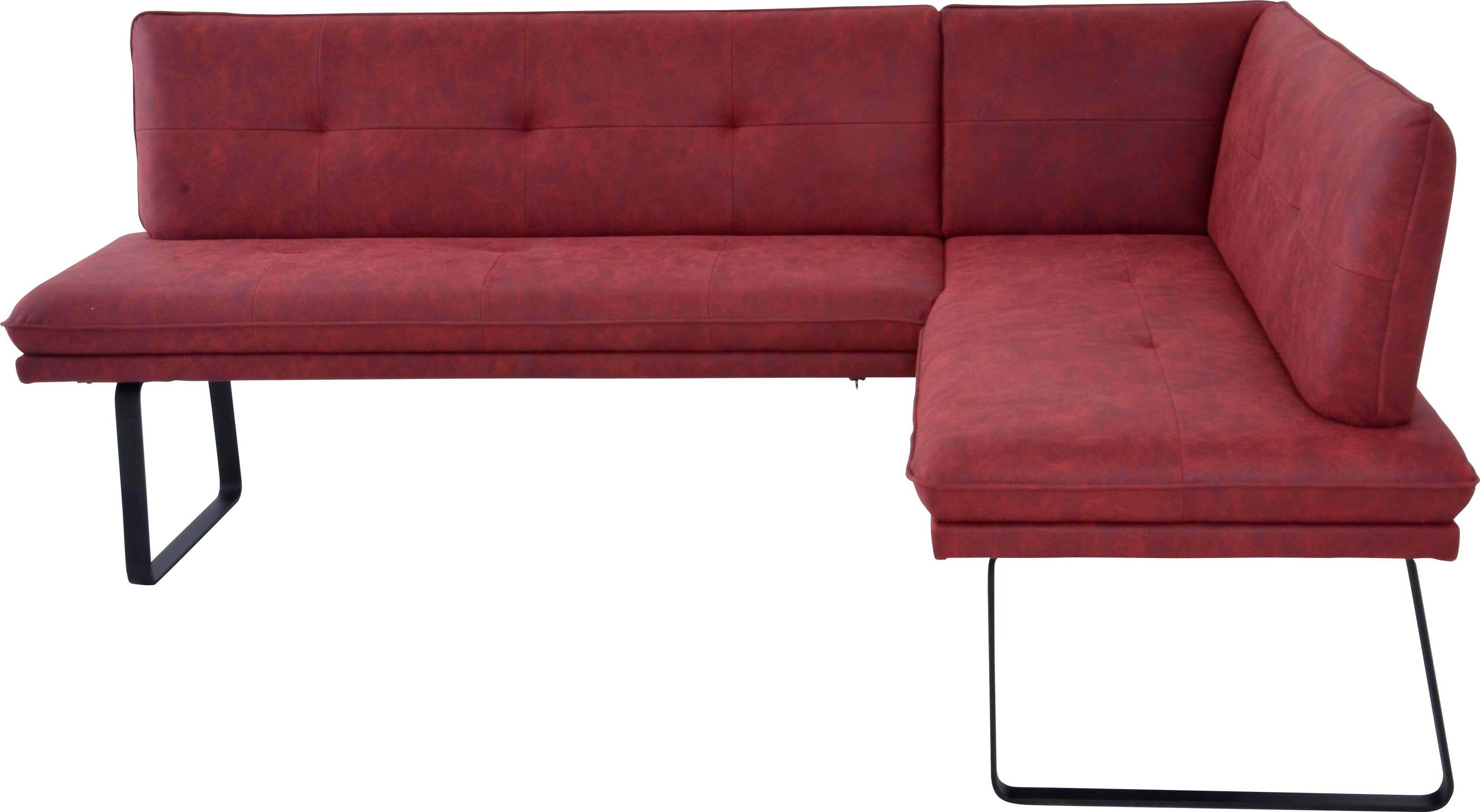 K+W Komfort & Wohnen Eckbank (1-St), Polstereckbank in Spitzkissenoptik, Sitz und Rücken gesteppt