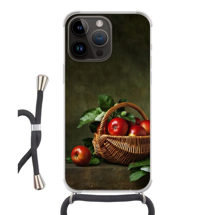MuchoWow Handyhülle Rustikal - Apfel - Obst - Rot - Korb - Stilleben Handyhülle Telefonhülle Apple iPhone 14 Pro