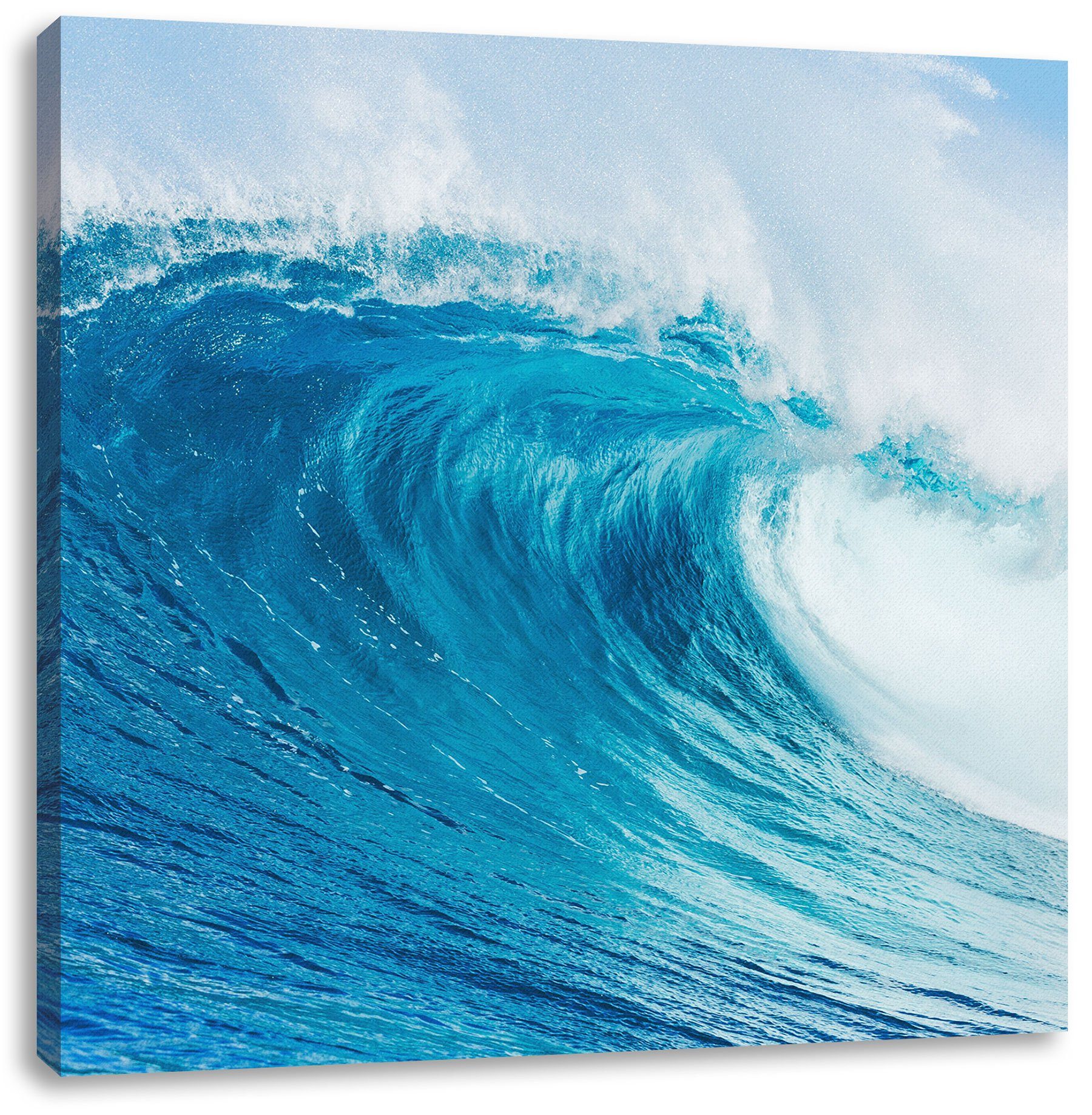 Pixxprint Leinwandbild Atemberaubende Welle, Atemberaubende Welle (1 St), Leinwandbild fertig bespannt, inkl. Zackenaufhänger