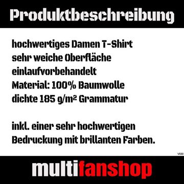 multifanshop T-Shirt Damen Deutschland - Adler Retro Gold - Frauen