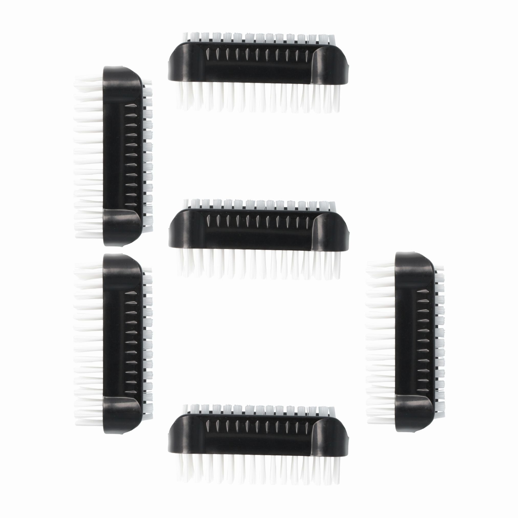 PARSA Beauty Nagelbürste Nagelbürsten Set, 6 Stück Bundle, schwarz, doppelseitig, kompakt