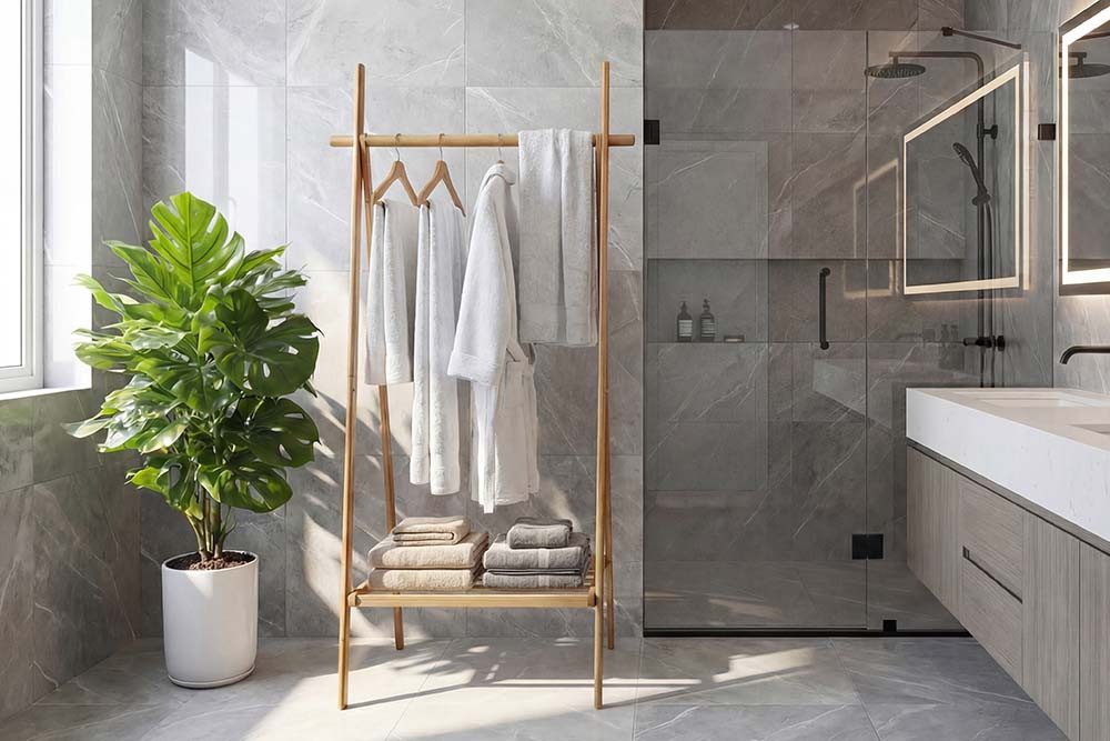 riess-ambiente Garderobenständer ZEN-BO 160cm natur - Bambus, Kleiderstange, m. Ablage, Massivholz, FSC, (Einzelartikel, 1 St), Natürliche Ankleide - ideal für helle, natürliche & ruhige Wohnungen