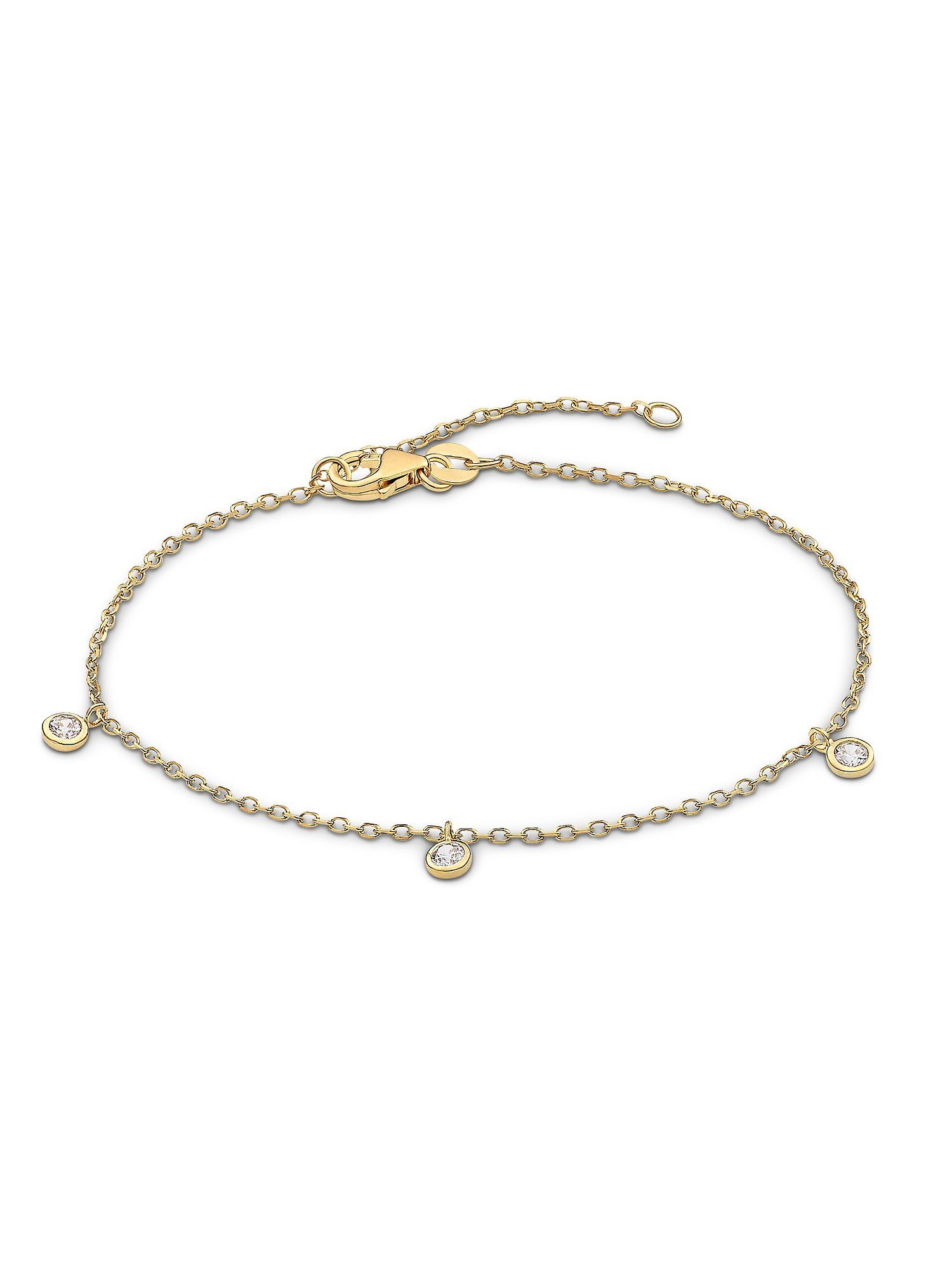 FAVS Silberarmband FAVS Damen-Armband 375er Gelbgold 3 Zirkonia