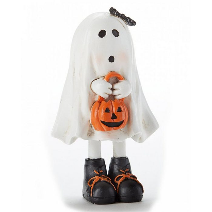 Horror-Shop Dekofigur Süße Geist Figur mit Trick or Treat Pumpkin Tasche