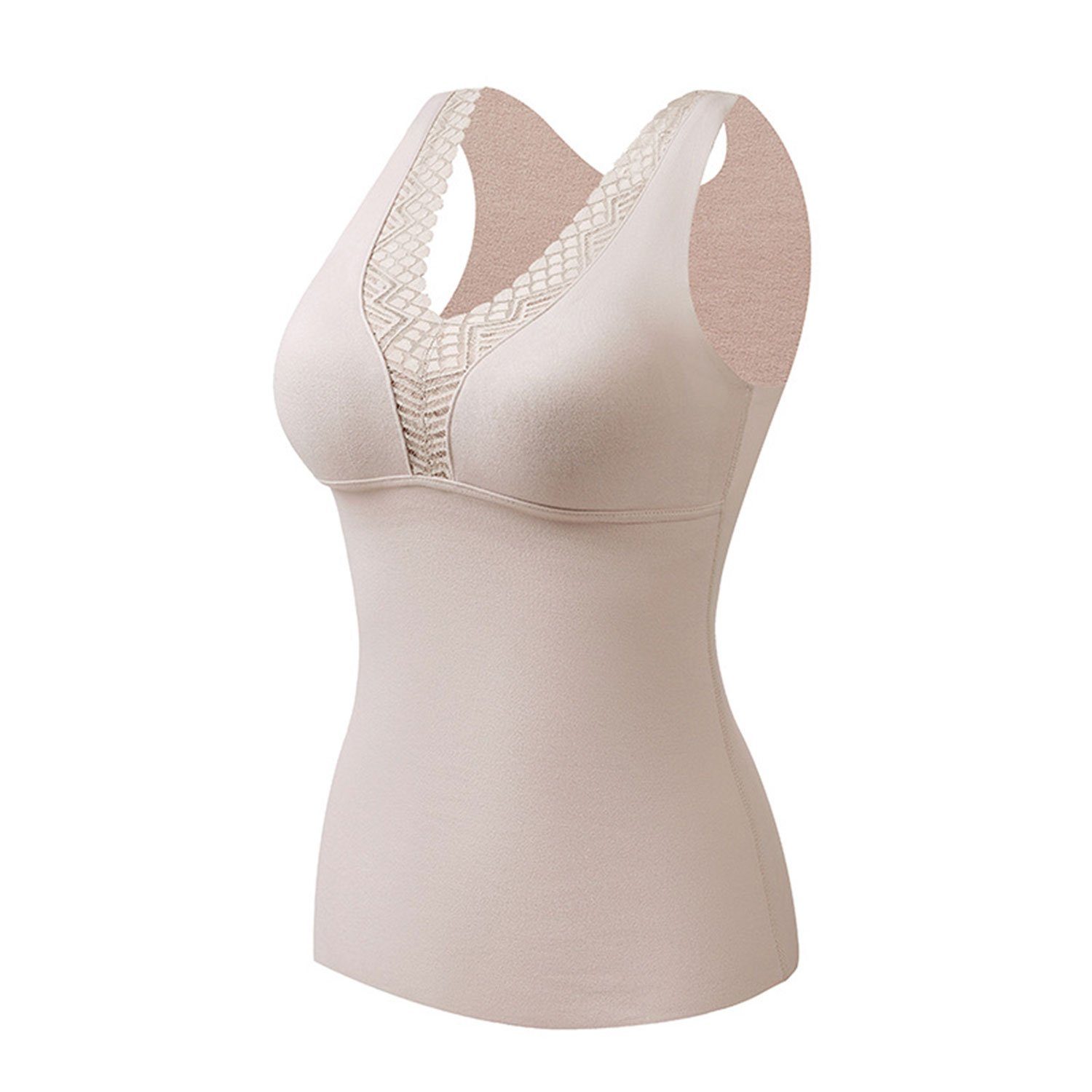 MAGICSHE Thermounterhemd ärmellose Damen Tanktop Creme Thermounterwäsche Thermoweste