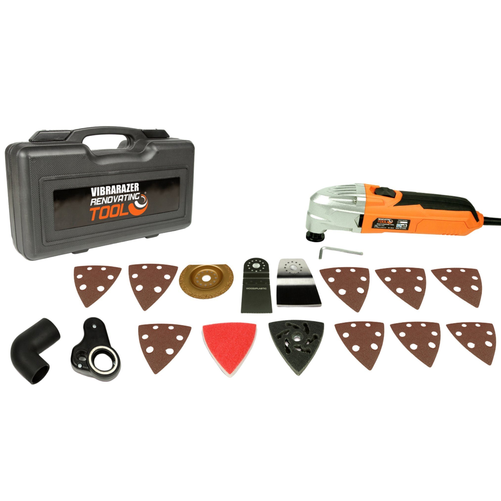 Best Direct® Elektro-Multifunktionswerkzeug Vibrarazer Renovating Tool® Pro Series, 230-240 V, 180 W, 2 Вариантыn, 16-St., 16 oder 40 Teile, Hochfrequenz Многофункциональные инструменты, 180 Watt und Staubsaugeradapter