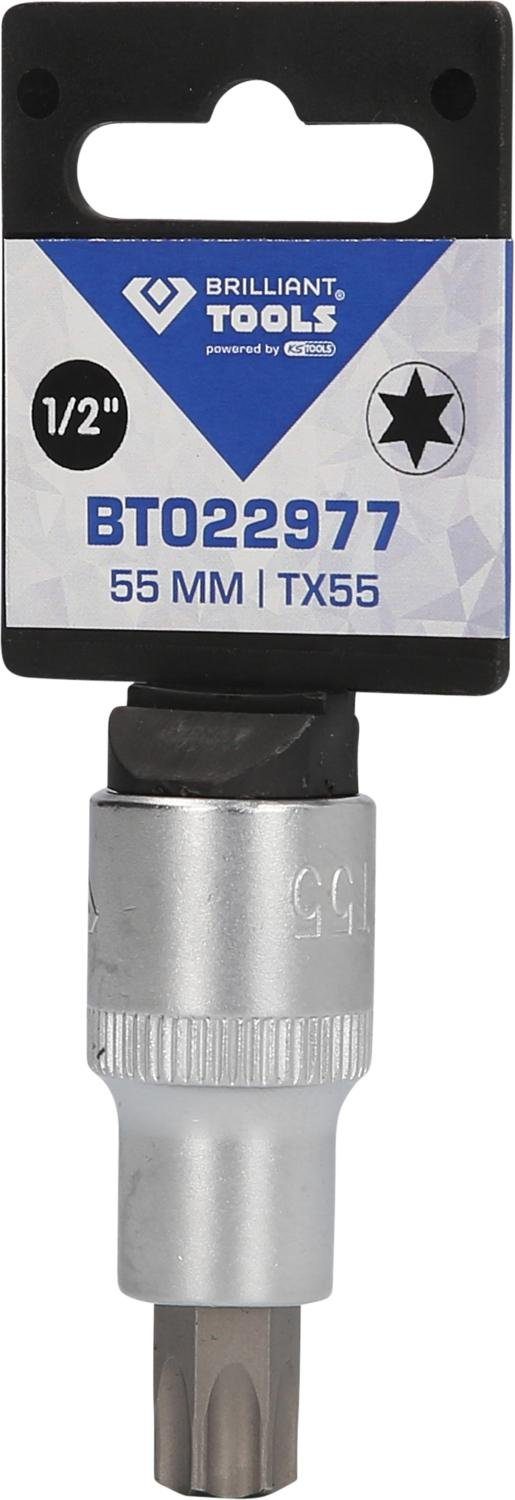 Torx-Bit-Stecknuss, Bit-Set 55 T55 Tools mm lang, 1/2" Brilliant