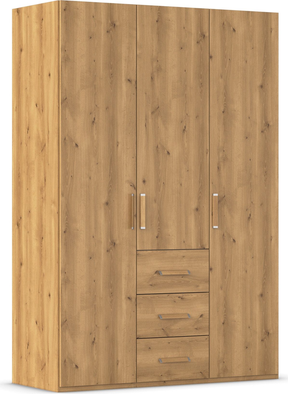rauch Drehtürenschrank Kleiderschrank Schrank Garderobe Schlafzimmerschrank EVELYN (in 2 Höhen 197 oder 210 cm erhältlich, inkl. SOFT-CLOSE-FUNKTION) in elegantem Stil mit Schubladen 3 Breiten und 2 Höhen MADE IN GERMANY