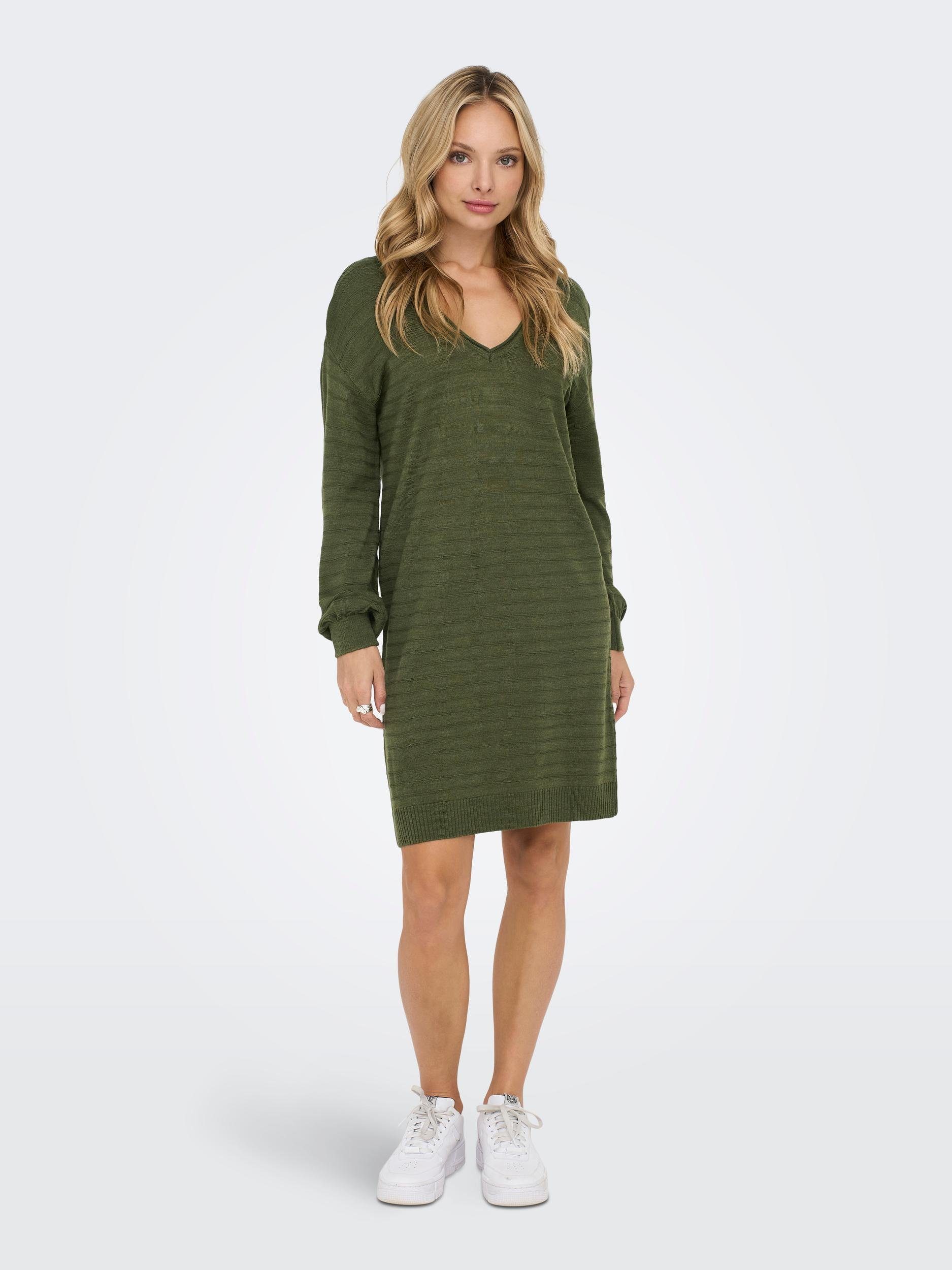 ONLY Strickkleid ONLCATA Moss KNT LS CC DRESS V-NECK Winter