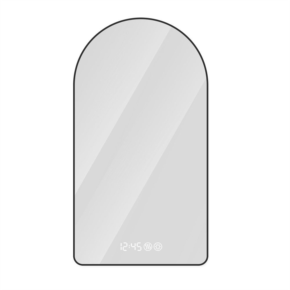 REDOM Spiegel Arched LED Mirror for Bathroom (mit Antibeschlagfunktion Schwarz+Silber, 1-St., 70*120cm)