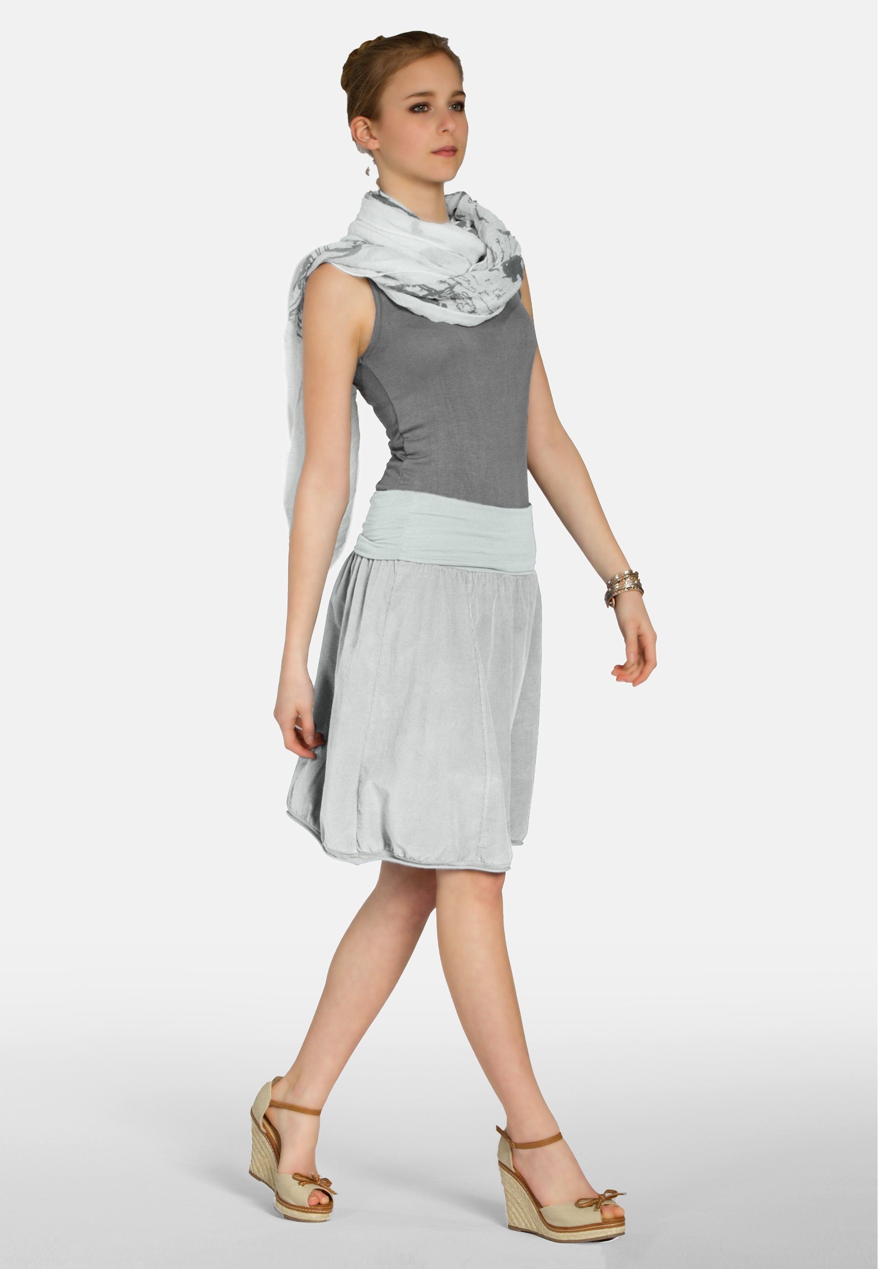 Caspar Faltenrock RO004 Damen Cord Rock knielang mit hohem elastischem Bund günstig online kaufen